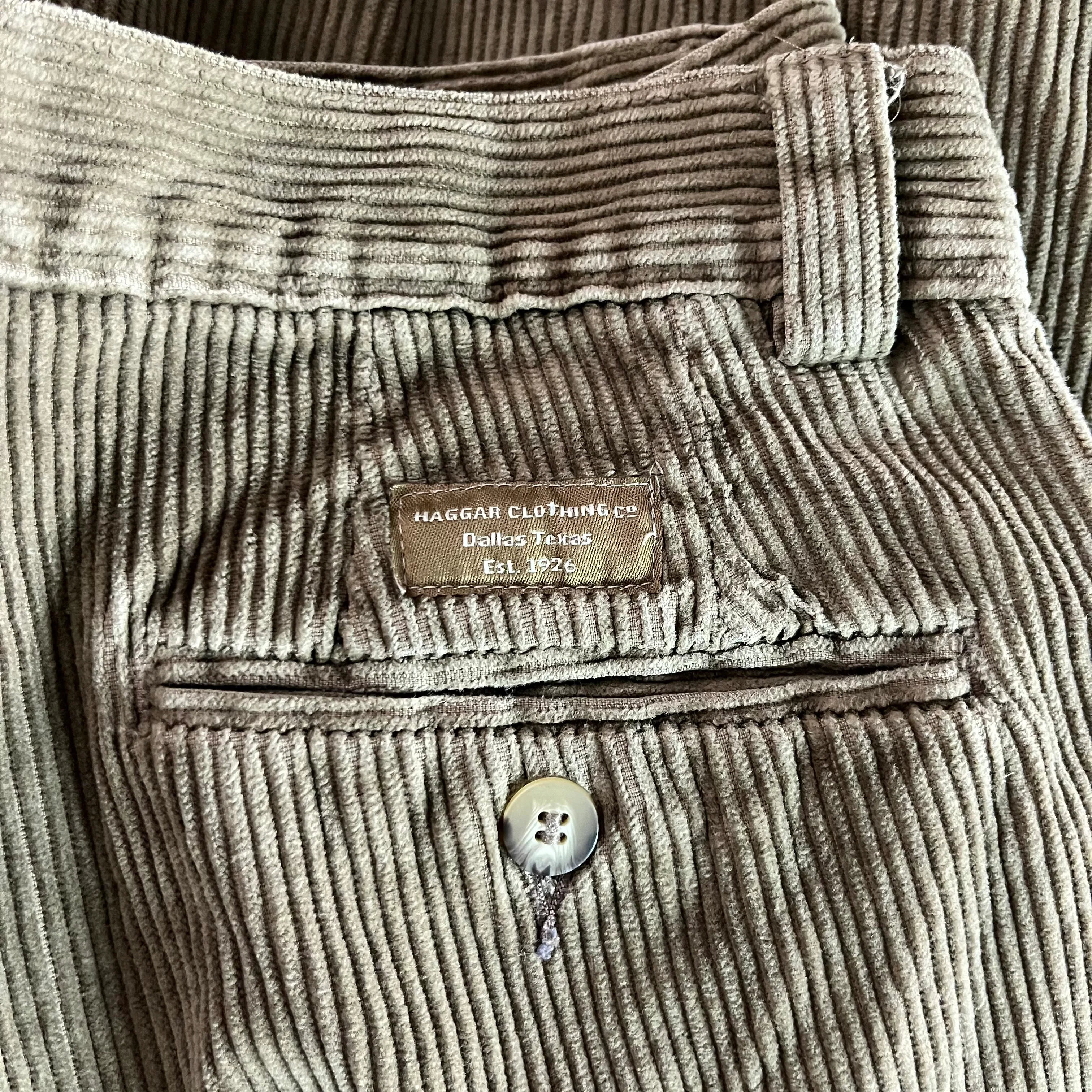 90s Army Green Casual Corduroy Slacks By Haggar - Image 4