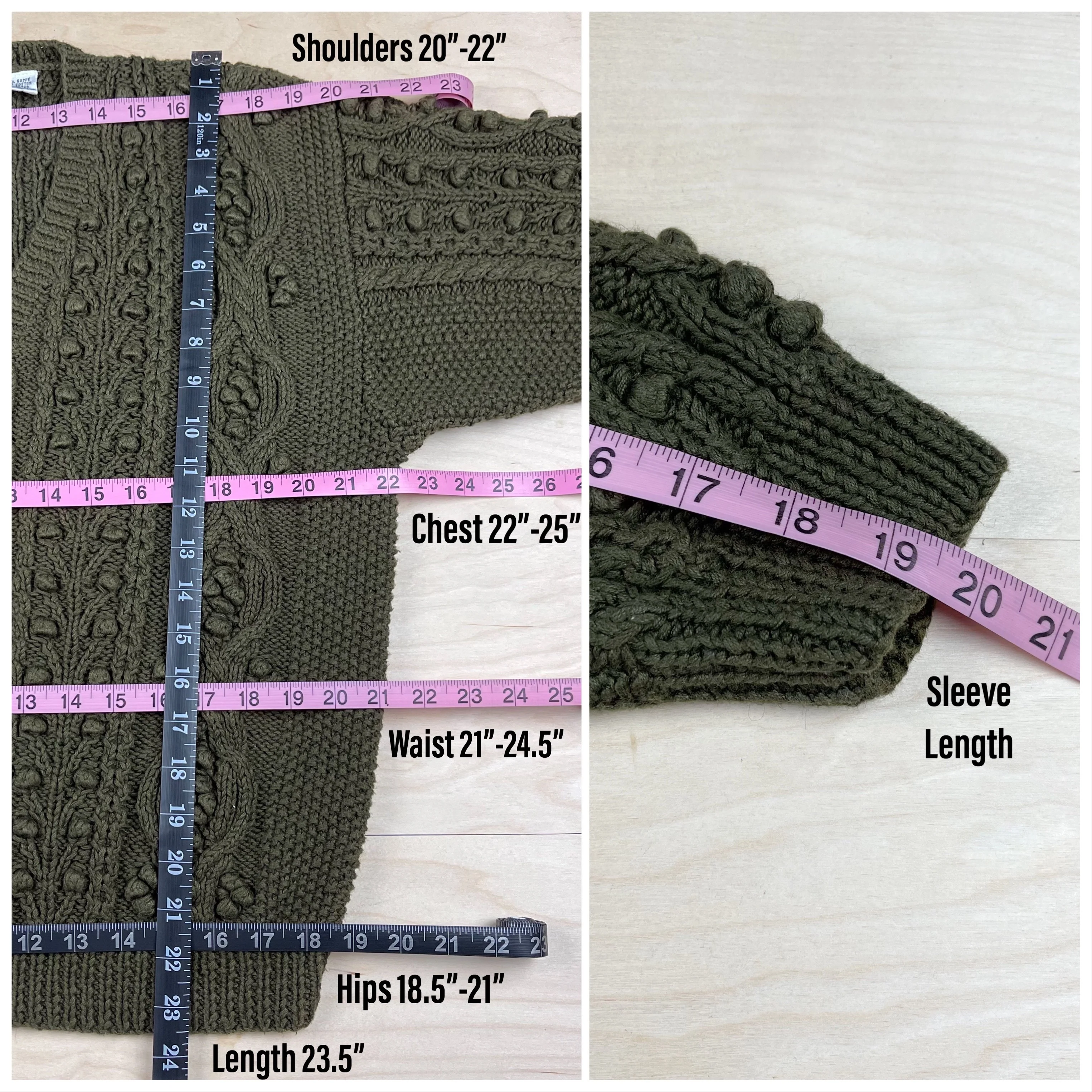 90s Army Green Hand Knitted Chunky Cardigan By Crazy Horse Ii - Image 7