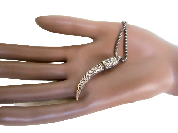 90s Ganesha Tusk Pendant In Sterling Silver By Oriental Vibrations - Image 6