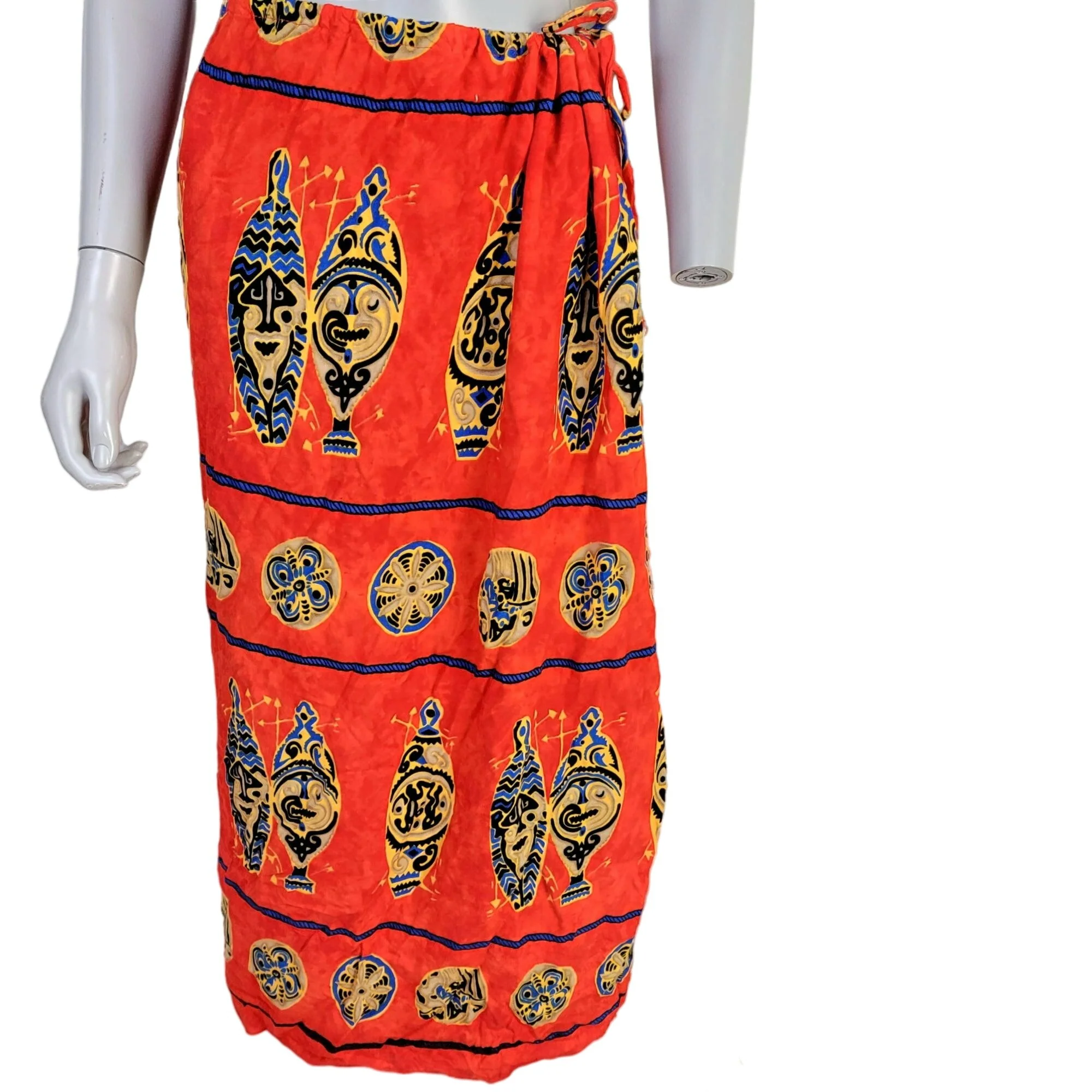 90s Beach Set Sarong Wrap Maxi Skirt Shirt Women Small By Cocowalk - Image 4