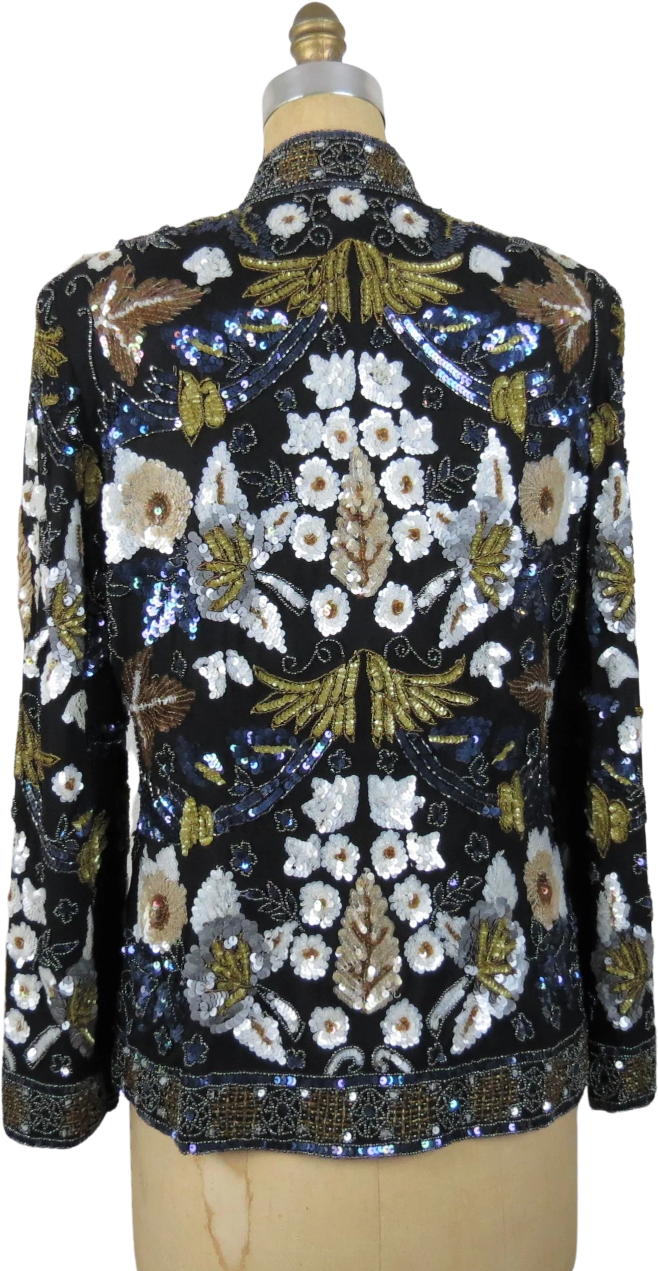90s Beaded Sequins Blouse Jacket Formal Cocktail By Nipon Night - Image 2