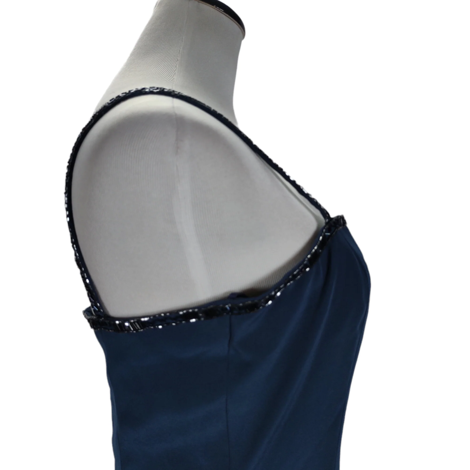 90s Beaded Square Neck Sheath Cocktail Party Dress By Niteline Della Roufogali - Image 6