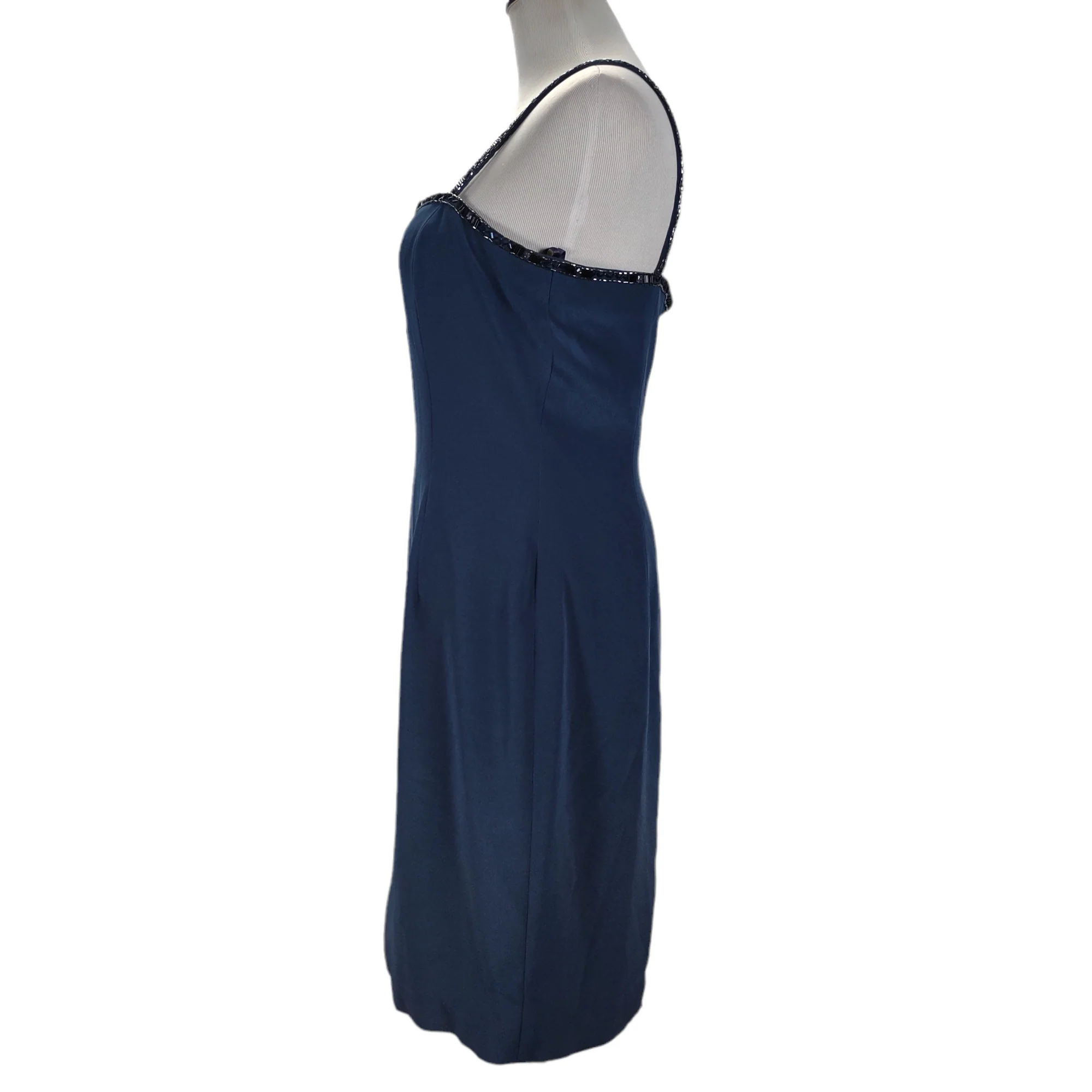 90s Beaded Square Neck Sheath Cocktail Party Dress By Niteline Della Roufogali - Image 8