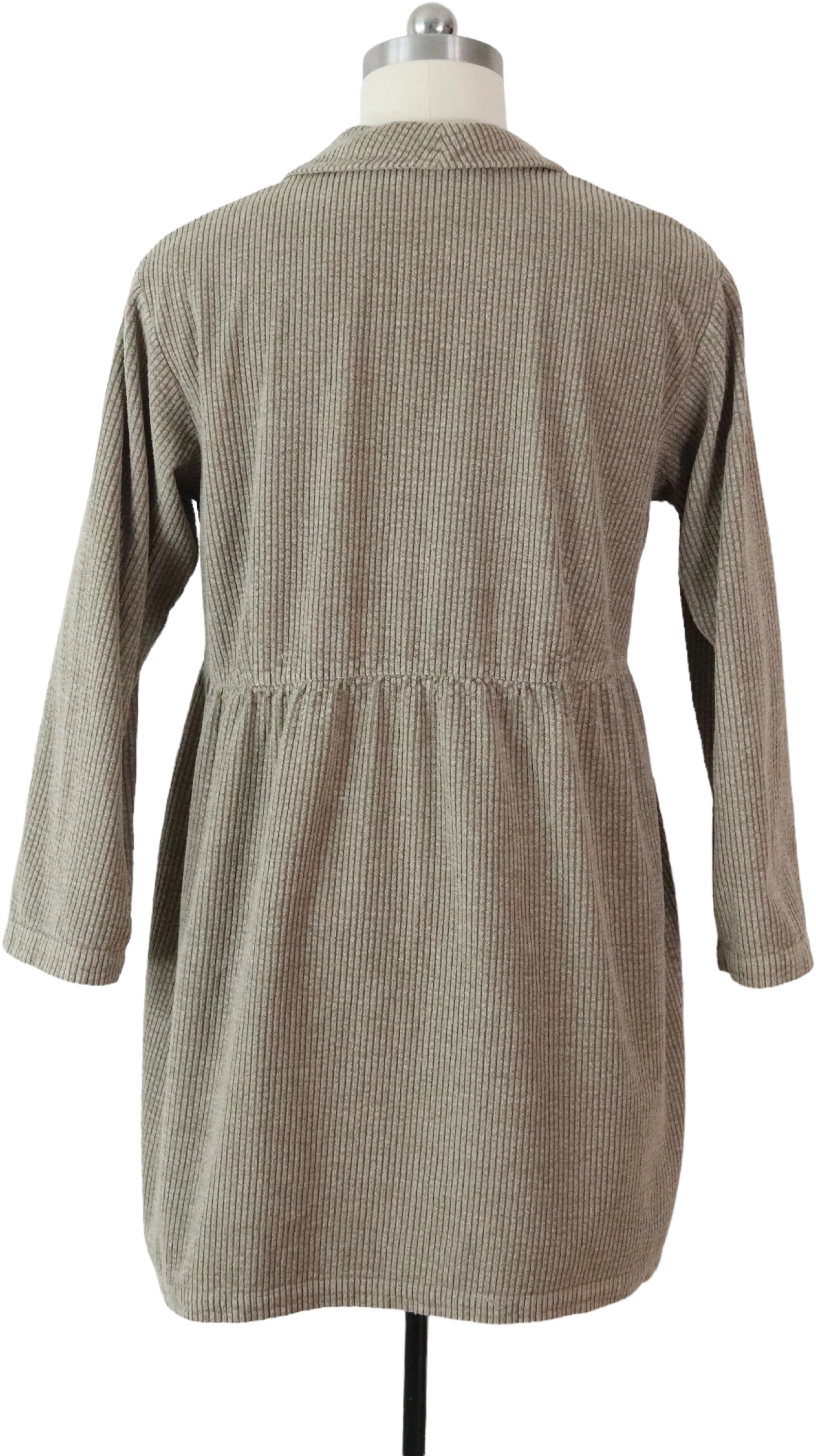 90s Beige Corduroy Babydoll Shirt Dress By J.jill - Image 2
