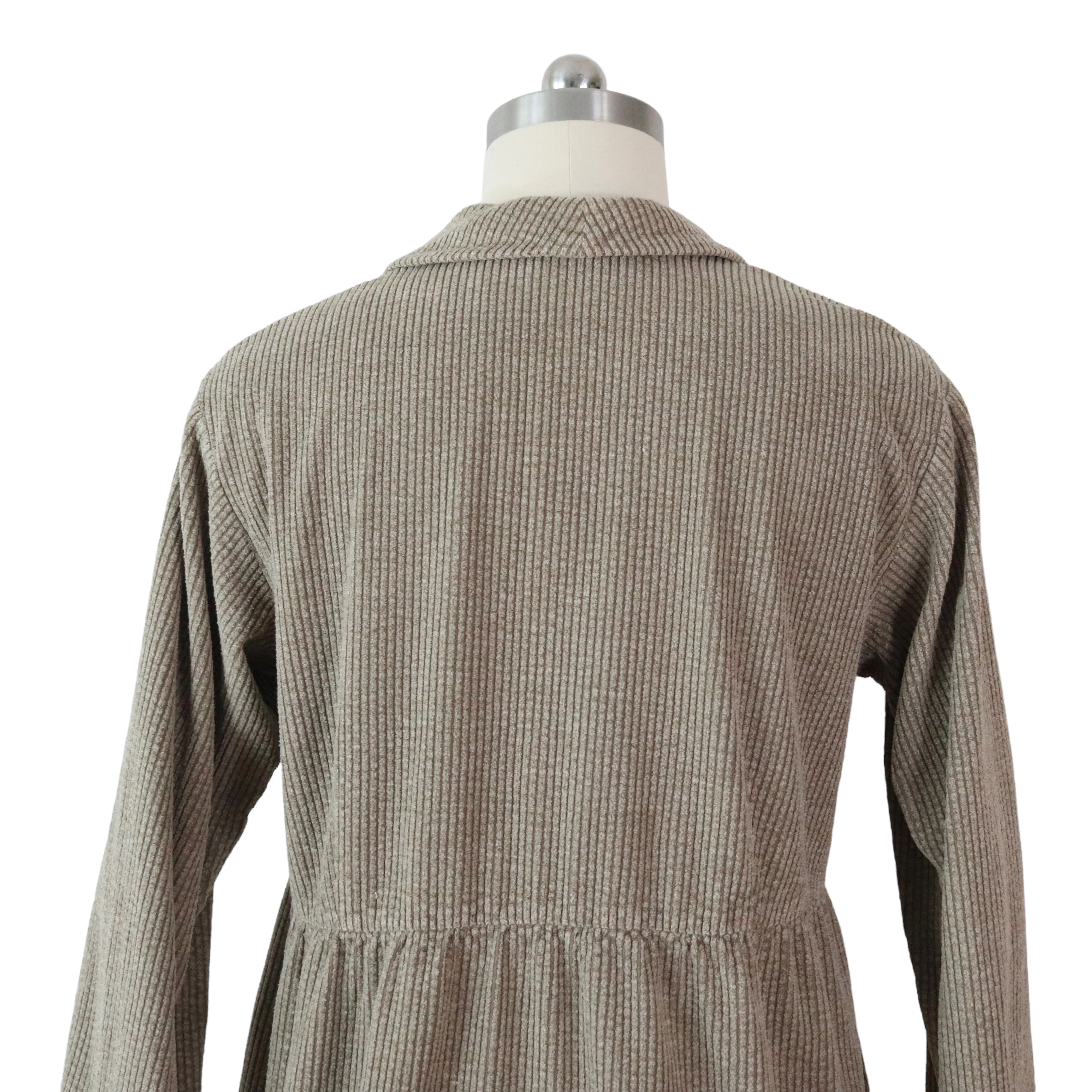 90s Beige Corduroy Babydoll Shirt Dress By J.jill - Image 4