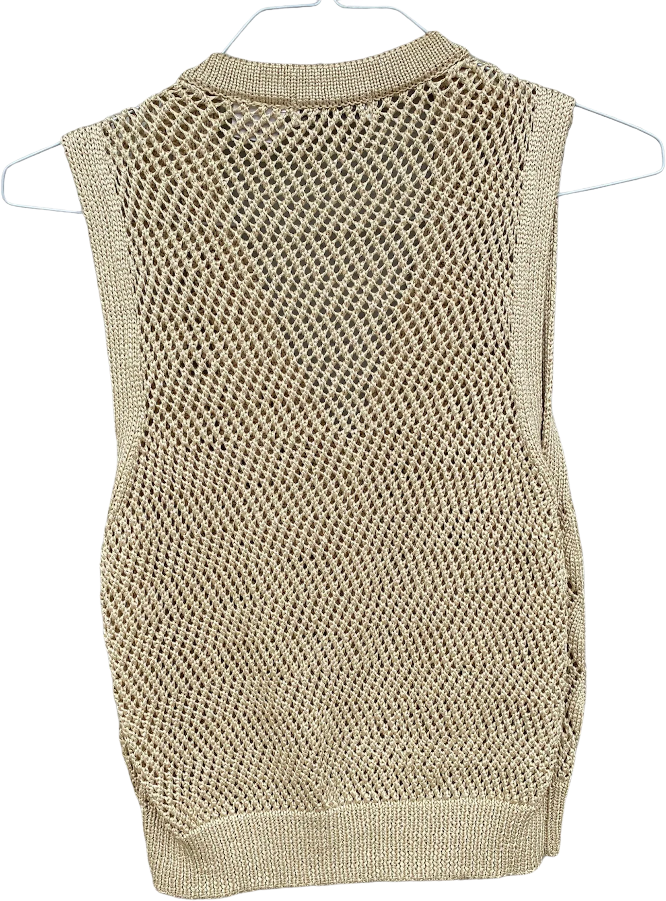 90s Beige Knit Vest Button Up Top Slink Textured Soft By Liz Claiborne - Image 2