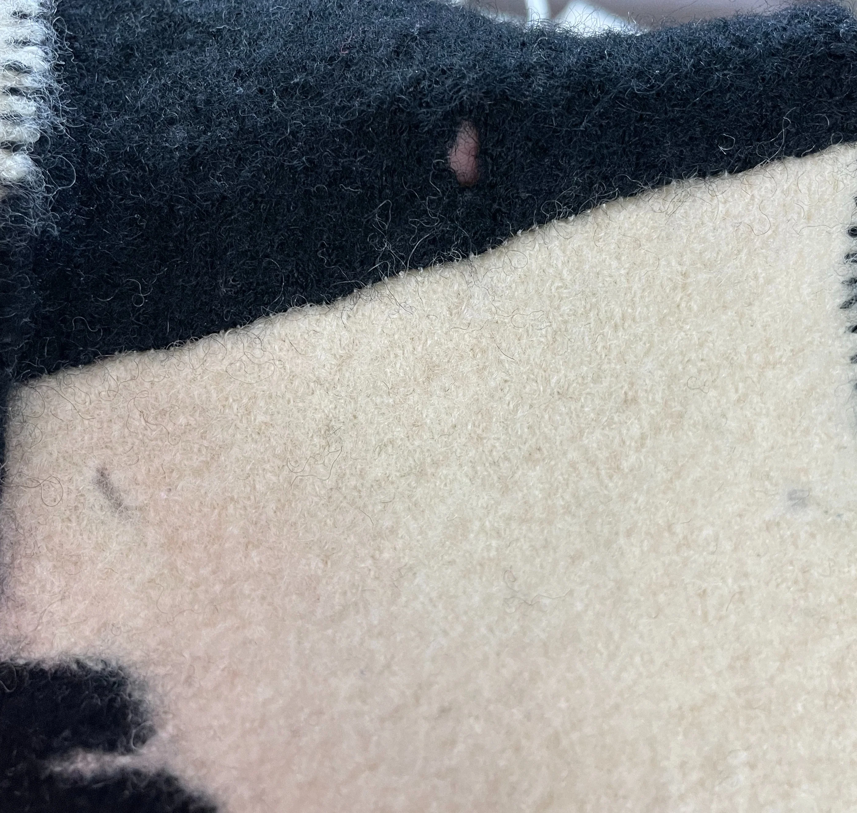 90s Black And Off White Wool Cow Print Vest By Susan Bristol - Image 5