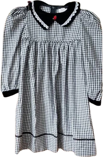 90s Black and White Check Dress 4t by Ruth Of Carolina