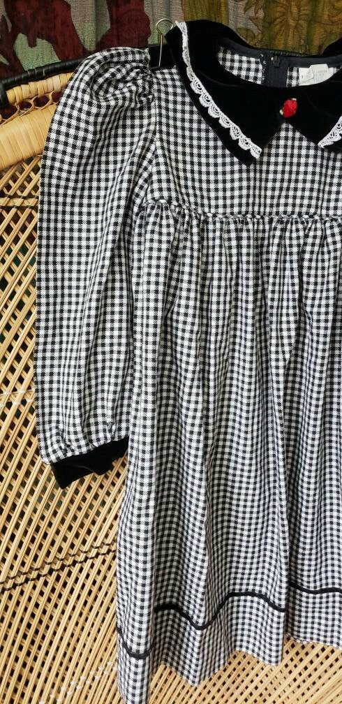 90s Black and White Check Dress 4t by Ruth Of Carolina - Image 6