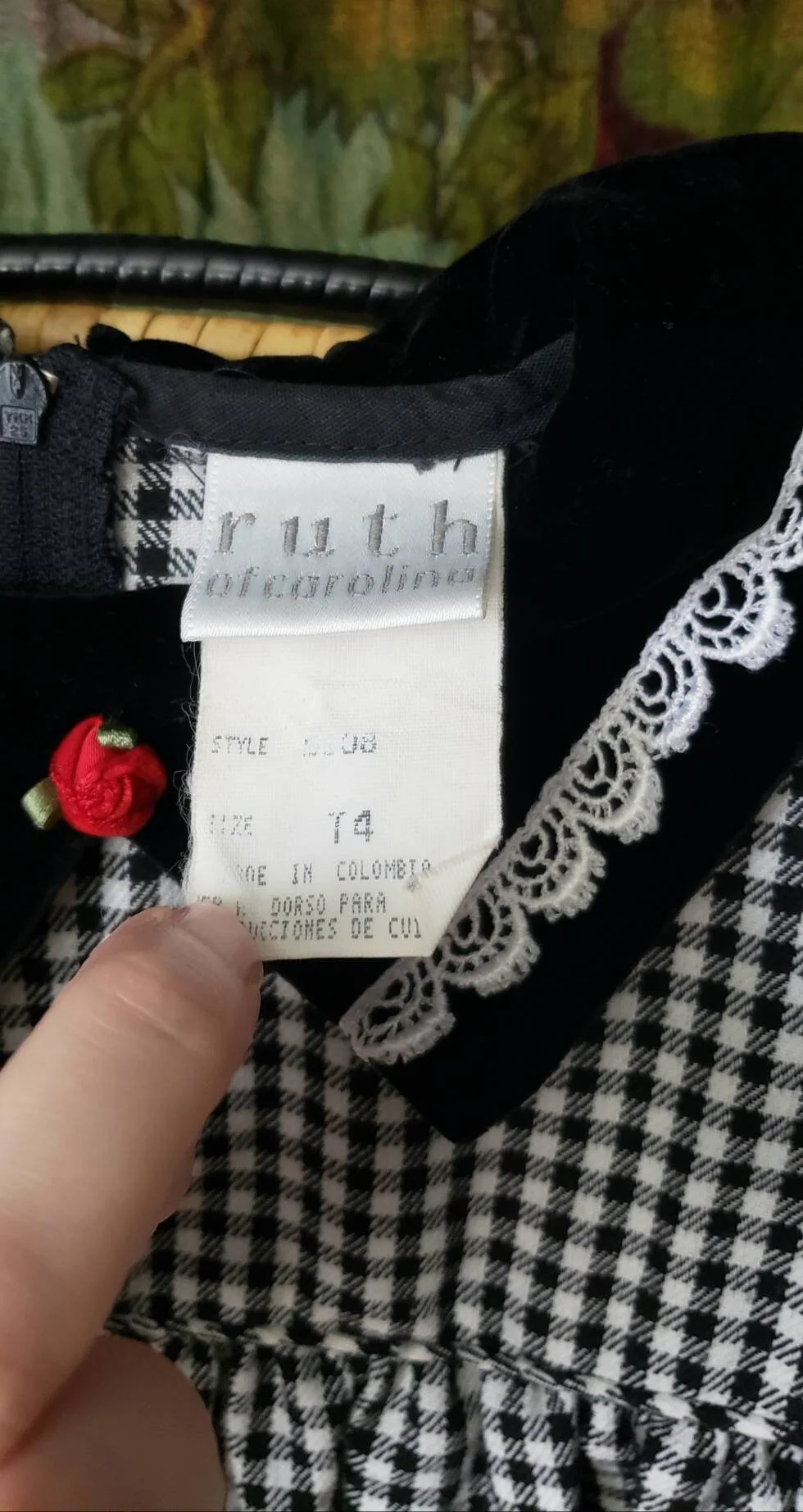 90s Black and White Check Dress 4t by Ruth Of Carolina - Image 8
