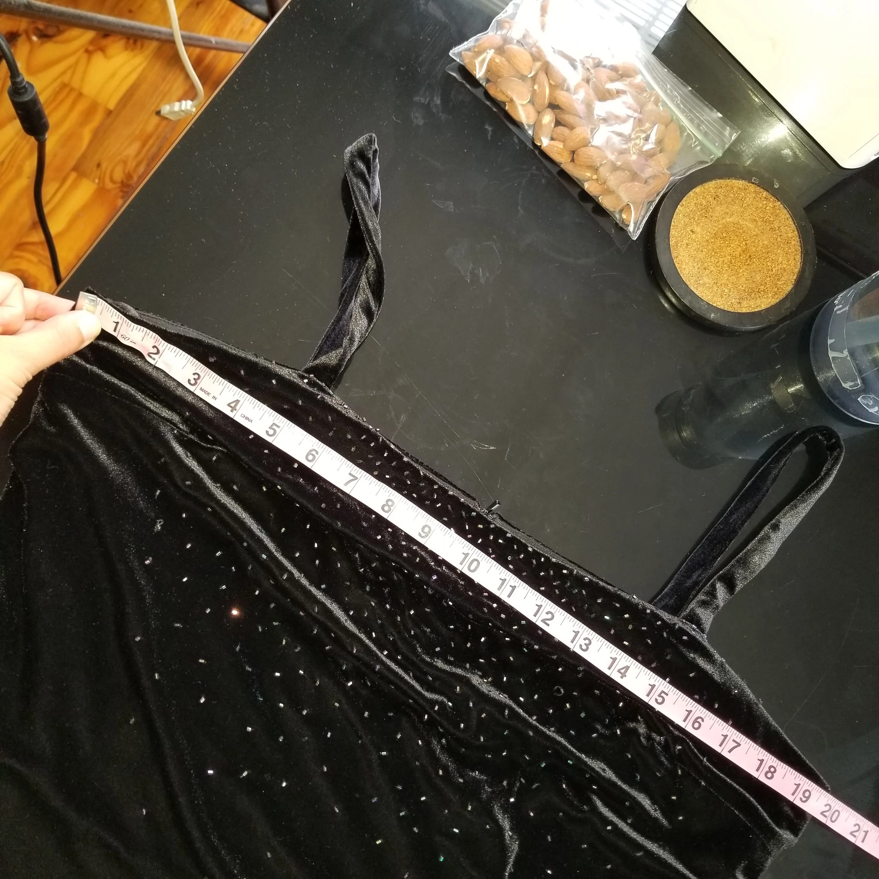 90s Black Beaded Velour Popover (two Piece Look) Gown By Karen Miller - Image 5