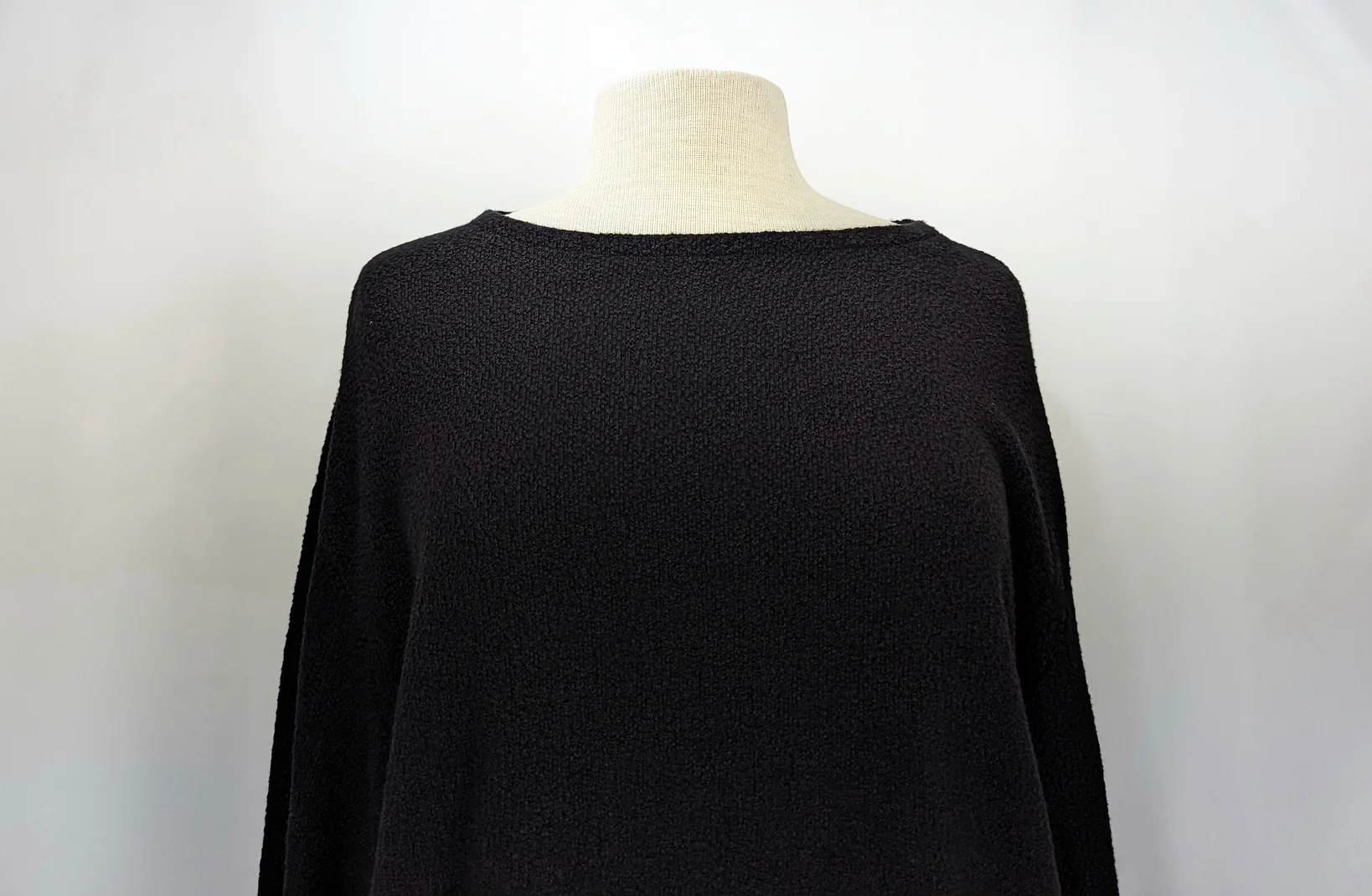 90s Black Cotton Blend Textured Knit Sweater By Princess Knitwear by Stephanie Schuster - Image 3