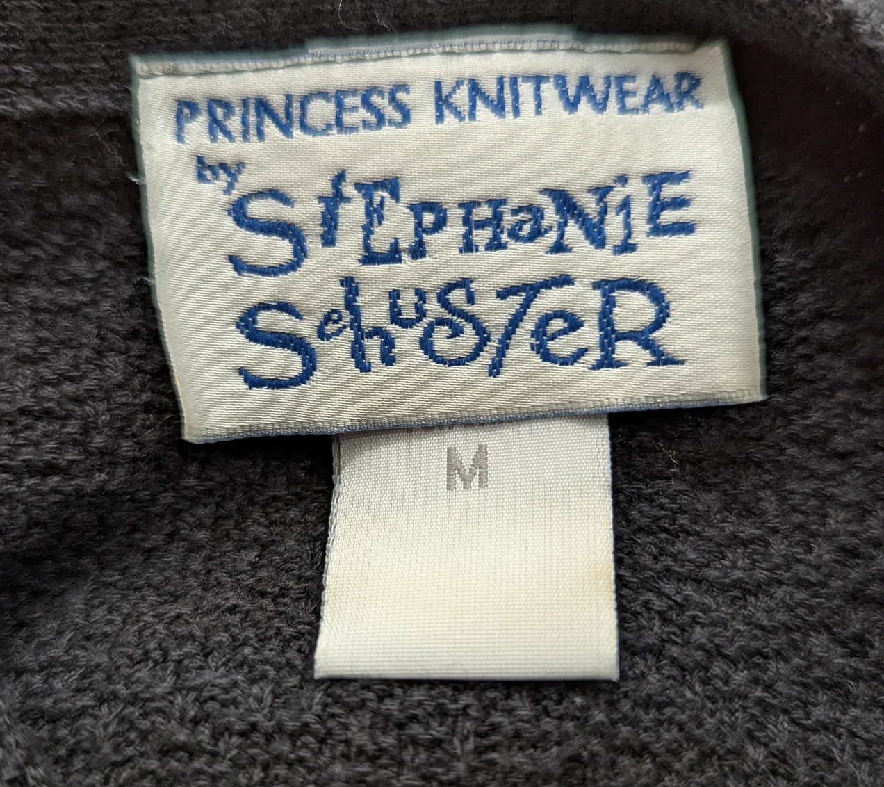 90s Black Cotton Blend Textured Knit Sweater By Princess Knitwear by Stephanie Schuster - Image 5