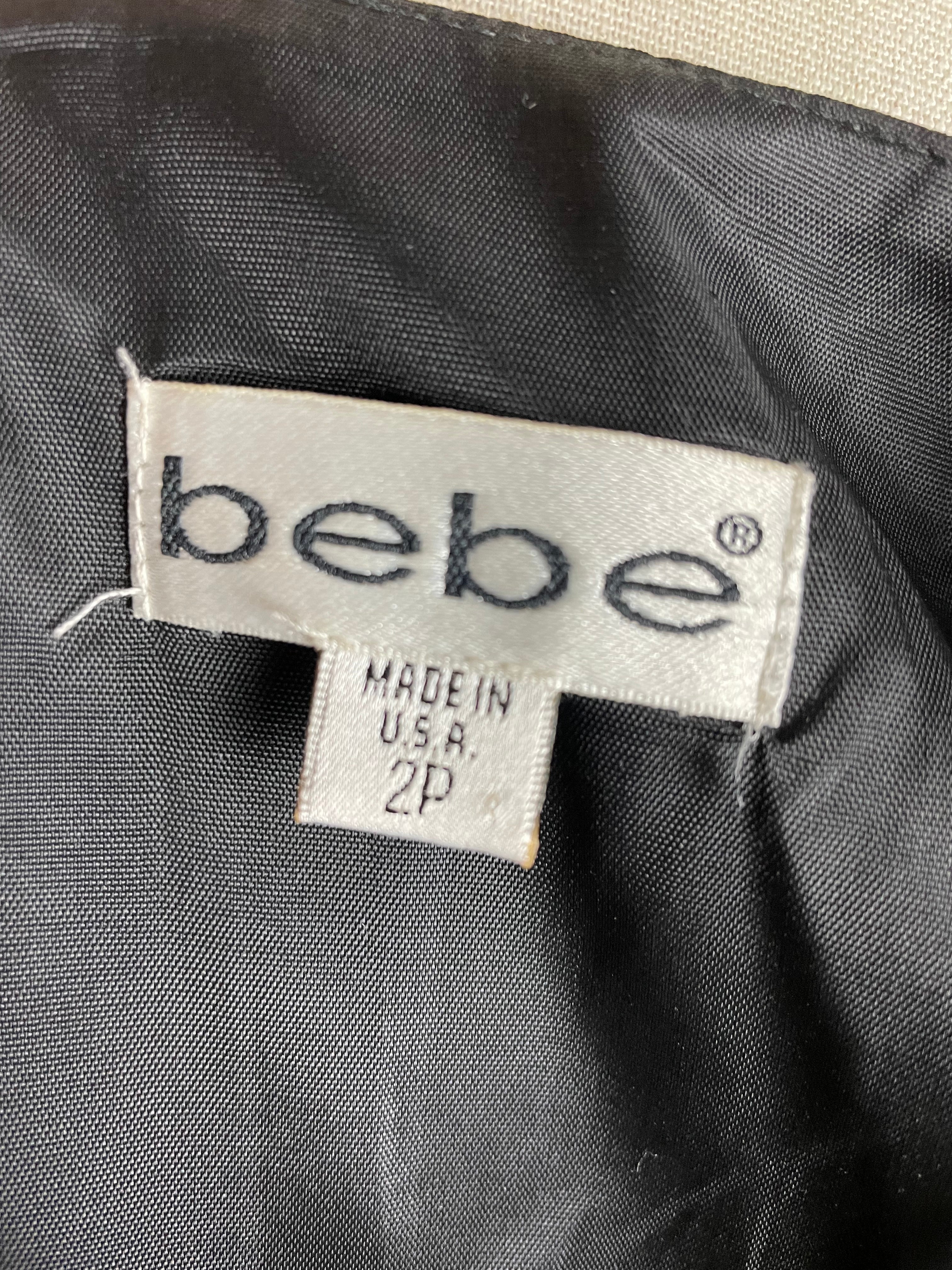 90s Black Crepe Knee-length Skirt Suit By bebe - Image 13