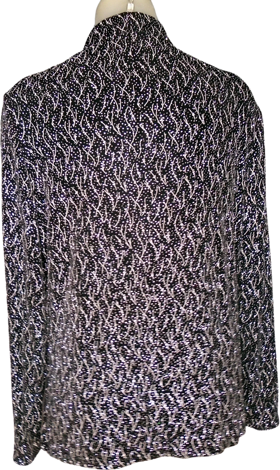 90s Black Evening Jacket Cardigan Silver Sparkle By Onyx Nite - Image 2