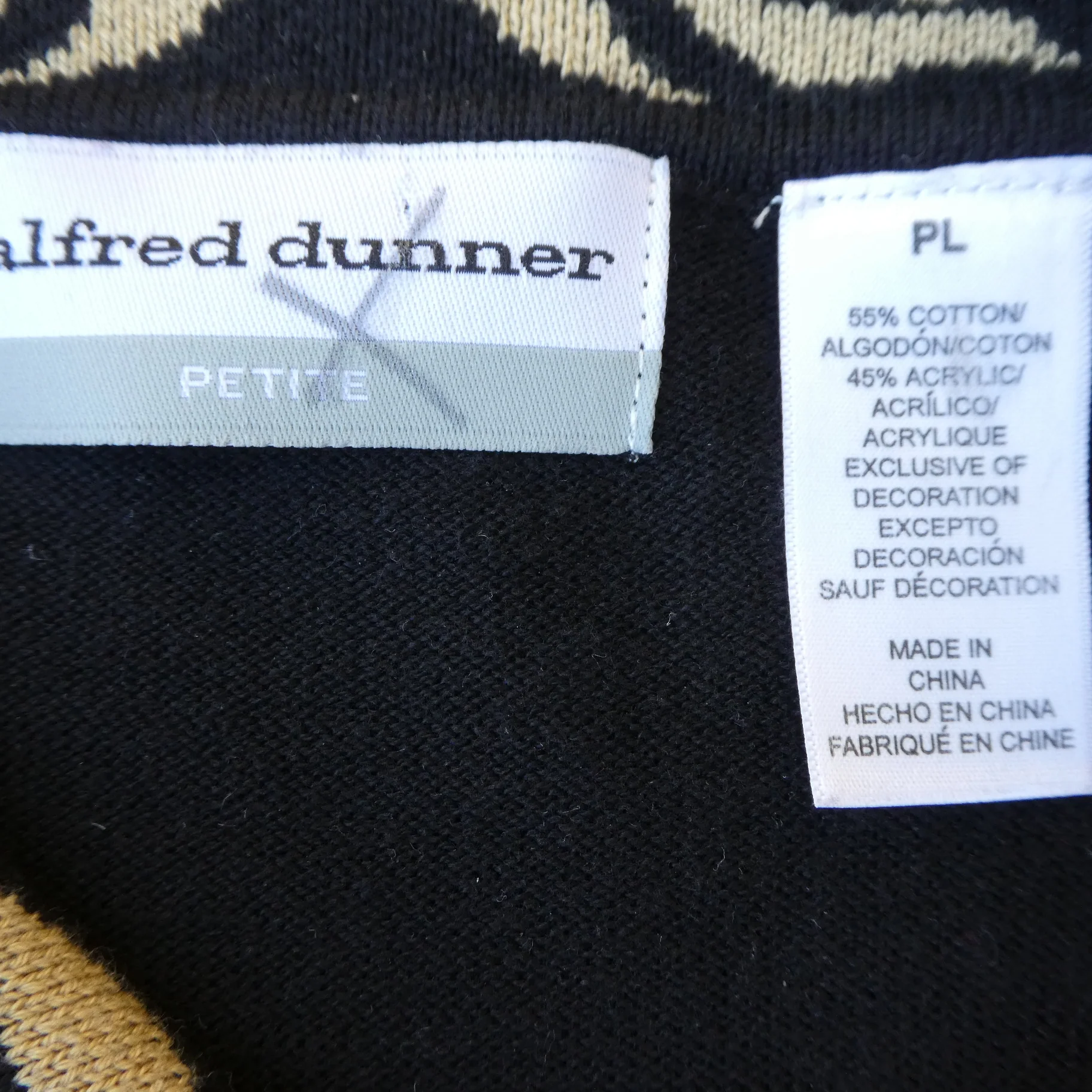90s Black Knit Cardigan Top Full Zip Zebra Border Bead By Alfred Dunner - Image 6