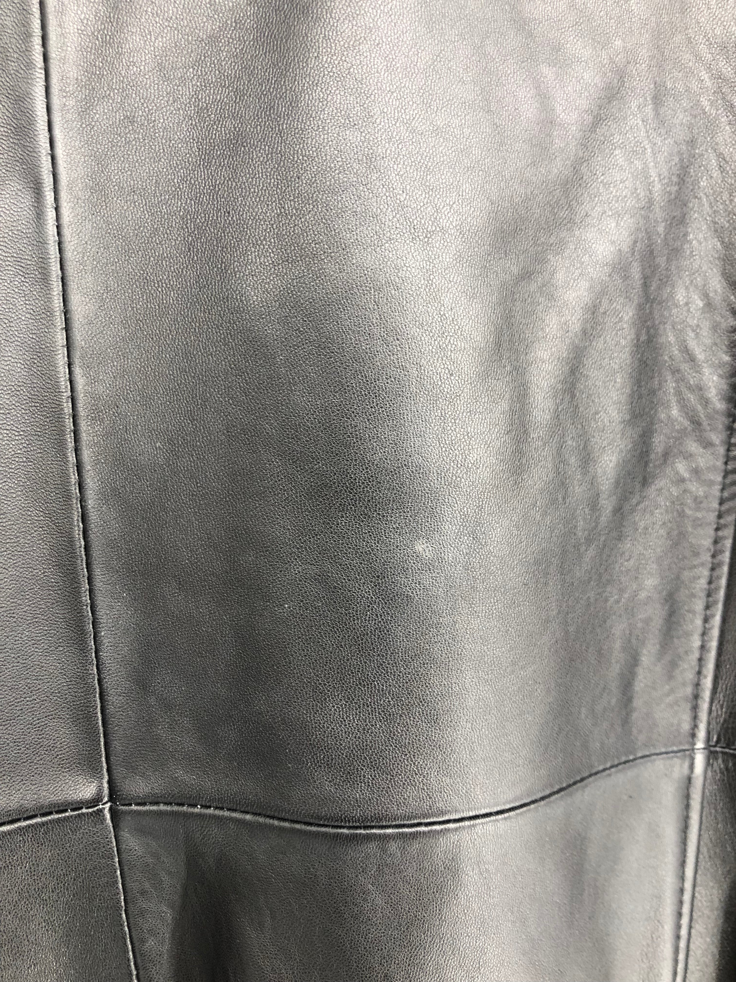 90s Black Lambskin Leather Fox Fur Collar Trim Jacket By Preston & York - Image 10