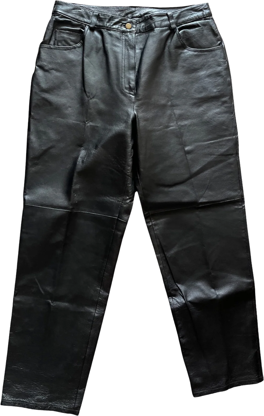 90s Black Leather Pants By Metro Style