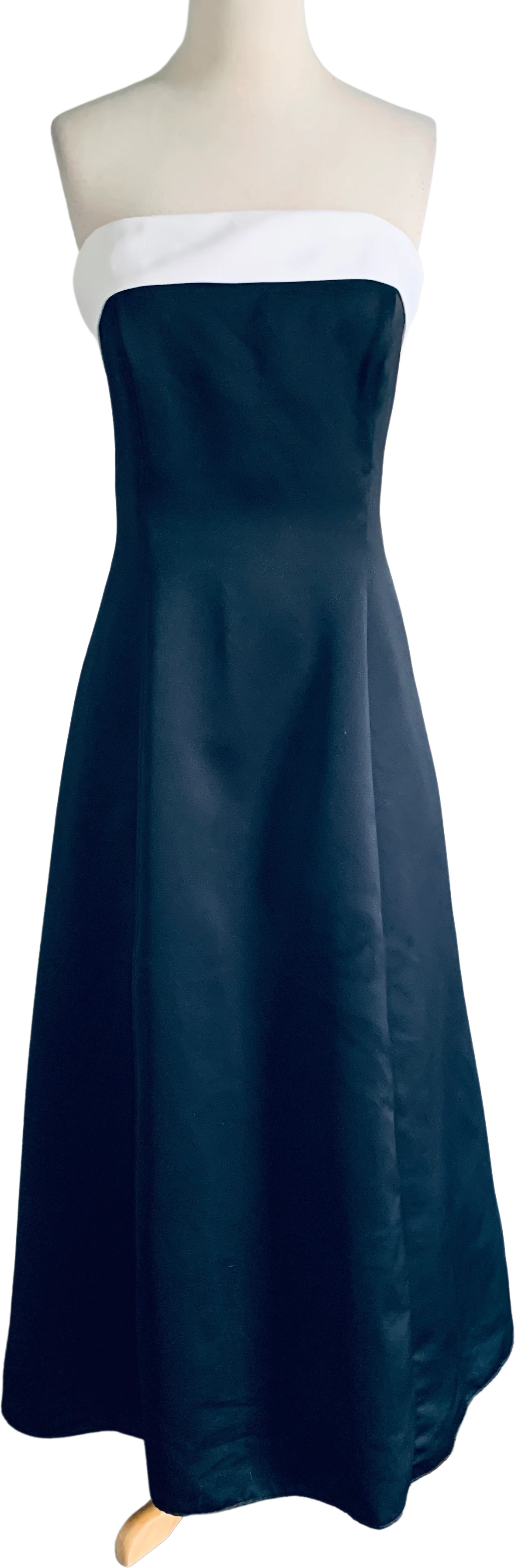 90s Black Satin Evening Gown