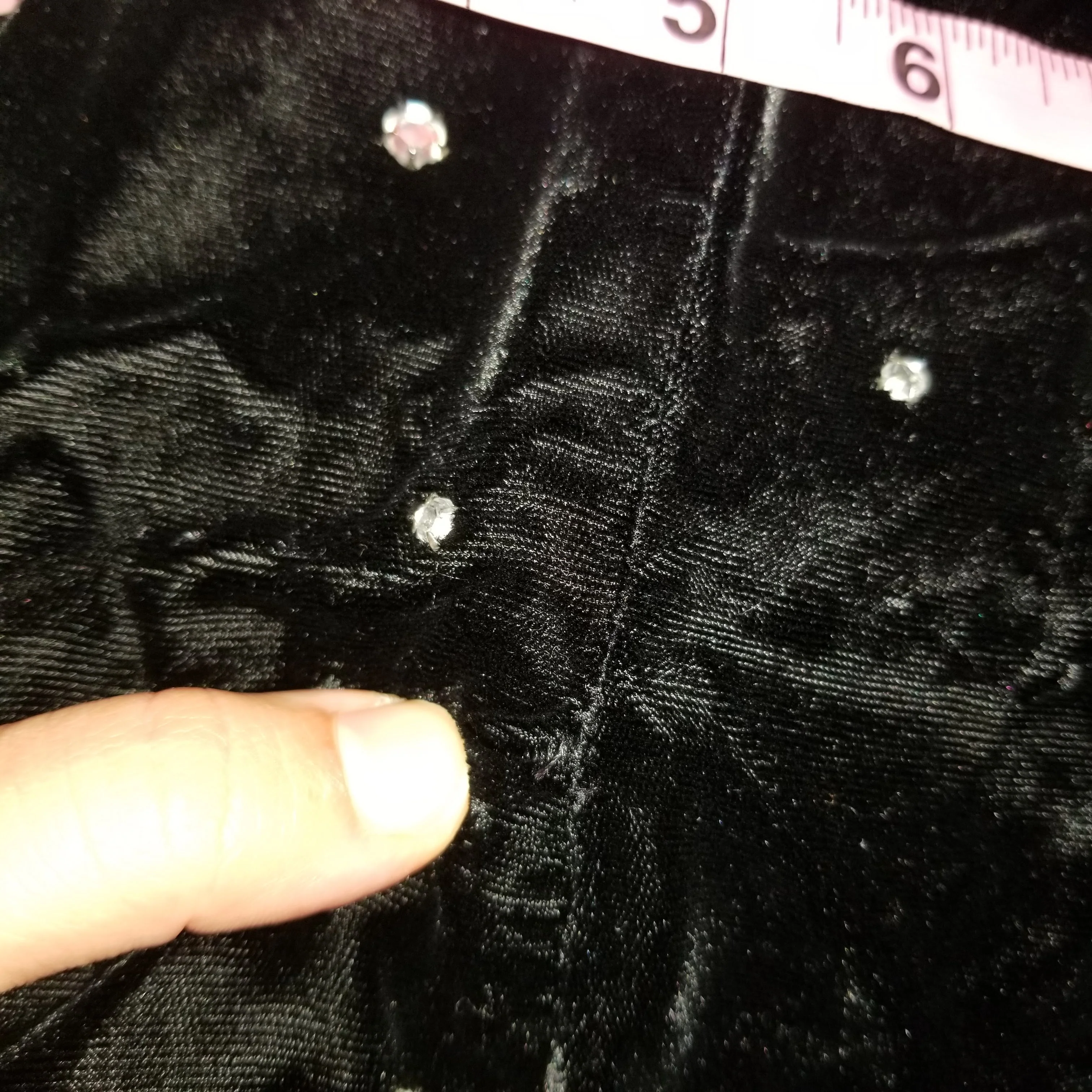 90s Black Strapless Velvet Midi Dress With Crystals By Positively Ellyn - Image 7