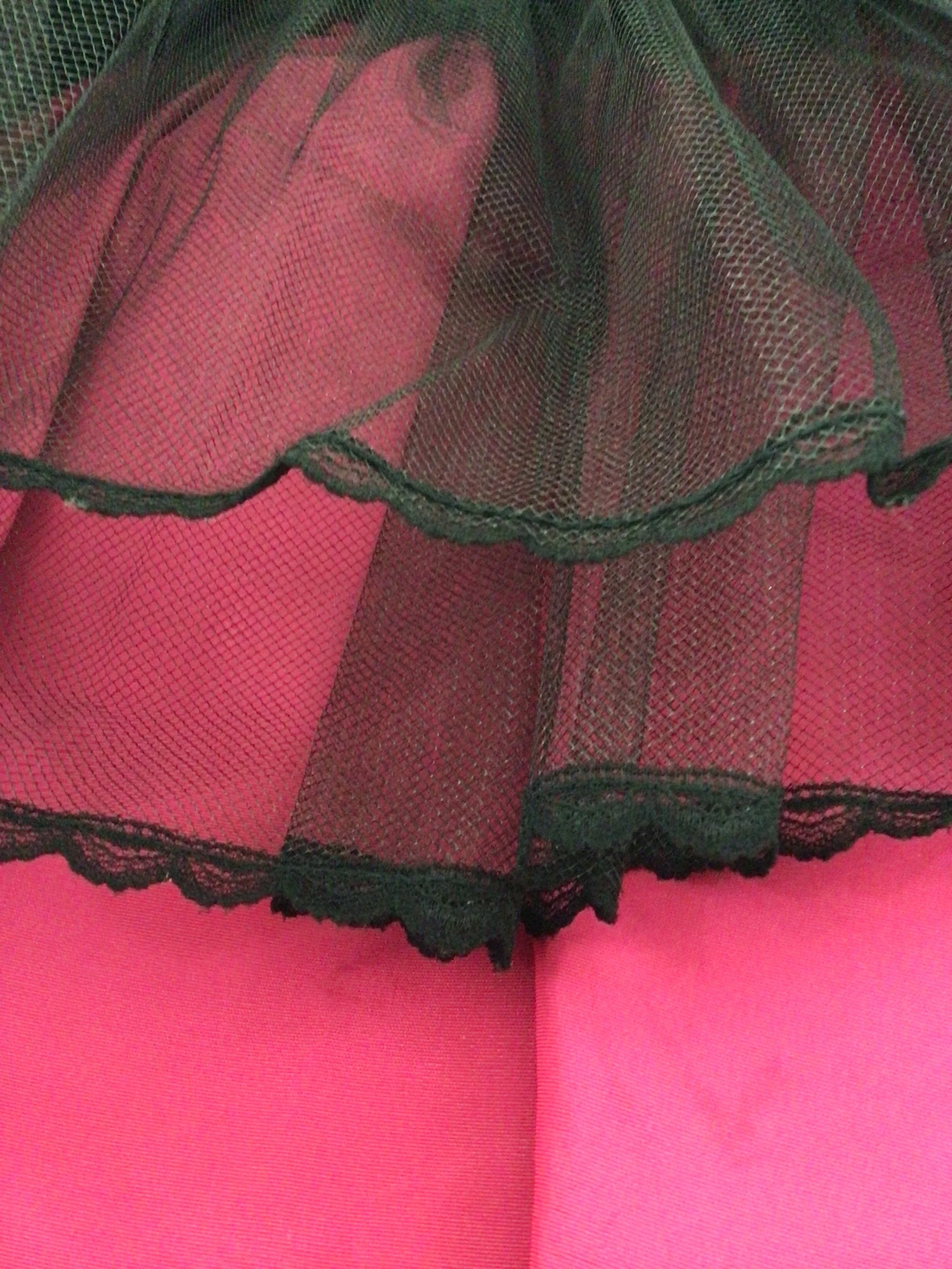 90s Black Velvet Pink Ruffled Cutout Back Mini Dress By Gunne Sax by Jessic Mcclintock - Image 4