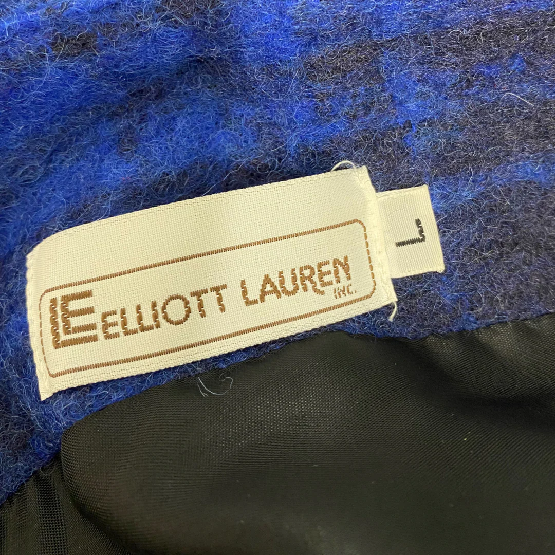 90s Blue And Black Plaid Jacket With Fringe By Elliott Lauren - Image 5