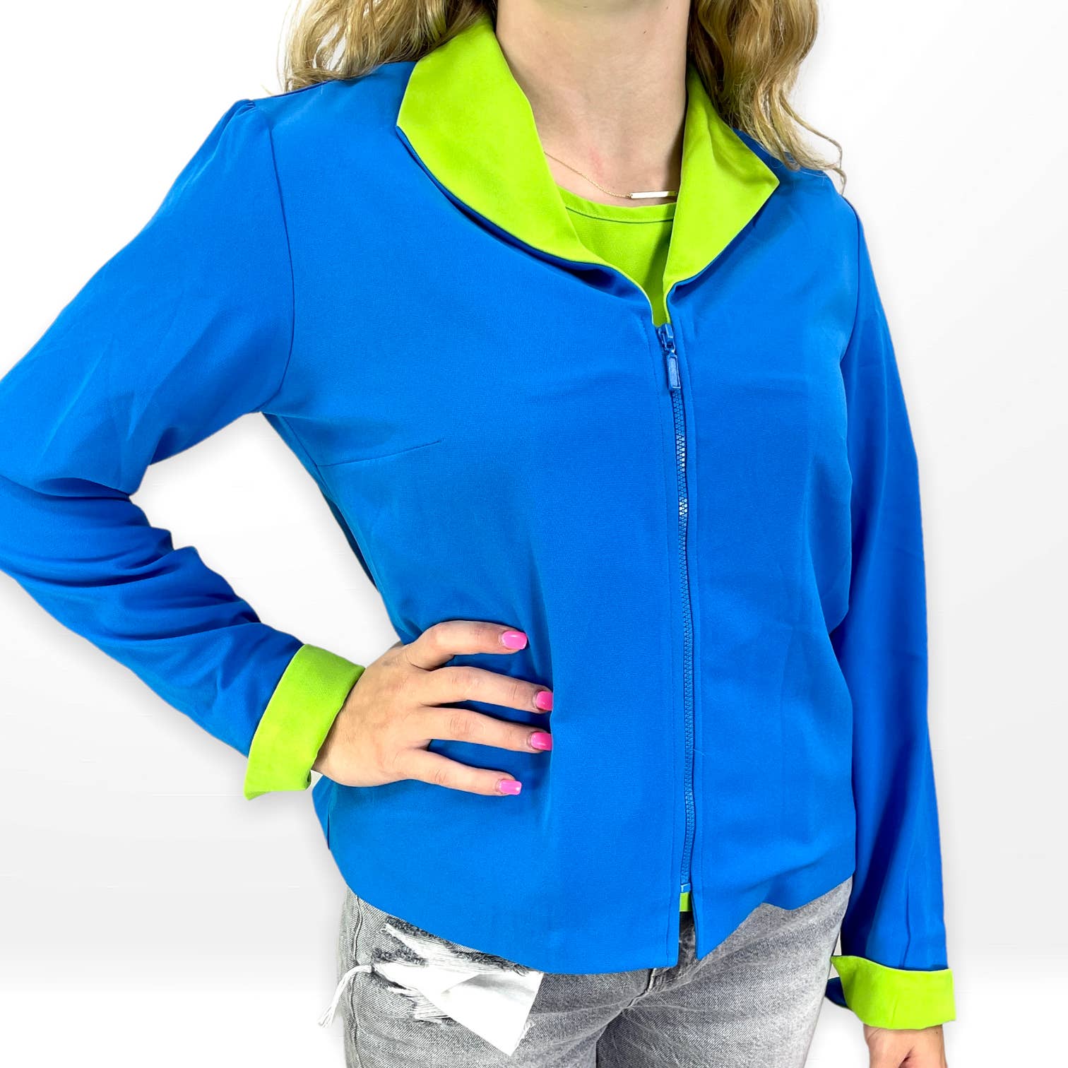 90s Blue Green Matching Shirt Jacket Set by Draper's & Damon's - Image 12