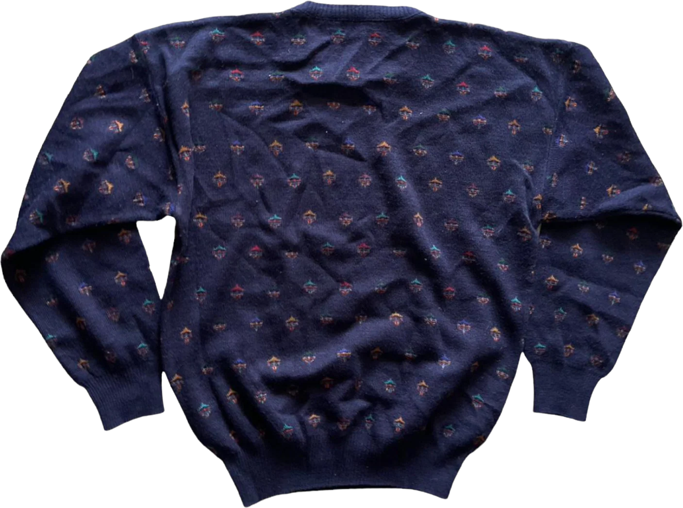 90s Blue Italian Knit Grandpa Sweater By John Ashford - Image 2