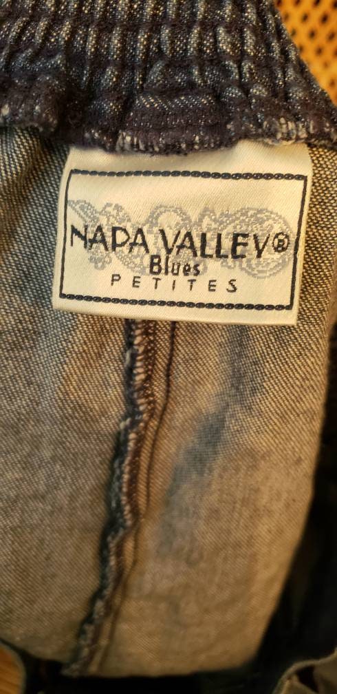 90s Blue Jean Skirt with Button Front Md/lg by Napa Valley Petites, - Image 7