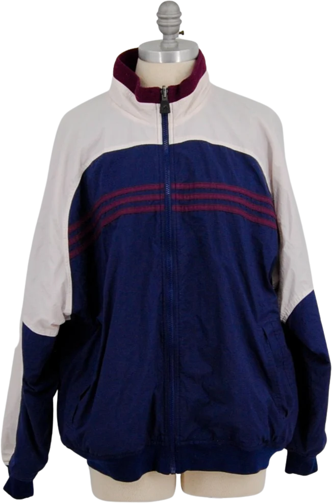 90s Blue Nylon And Polyester Reversible Track Jacket By Adidas