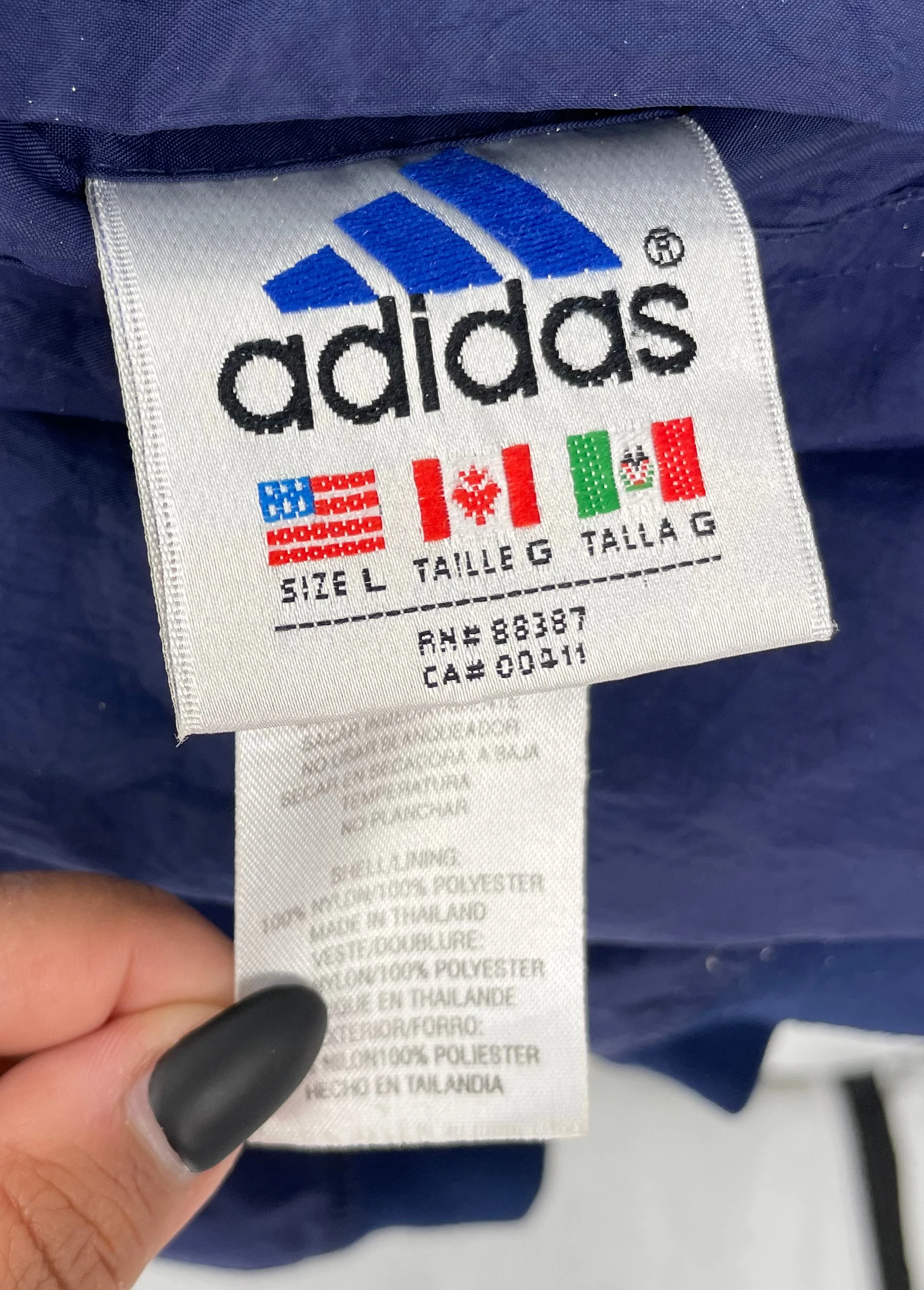 90s Blue Nylon And Polyester Reversible Track Jacket By Adidas - Image 7