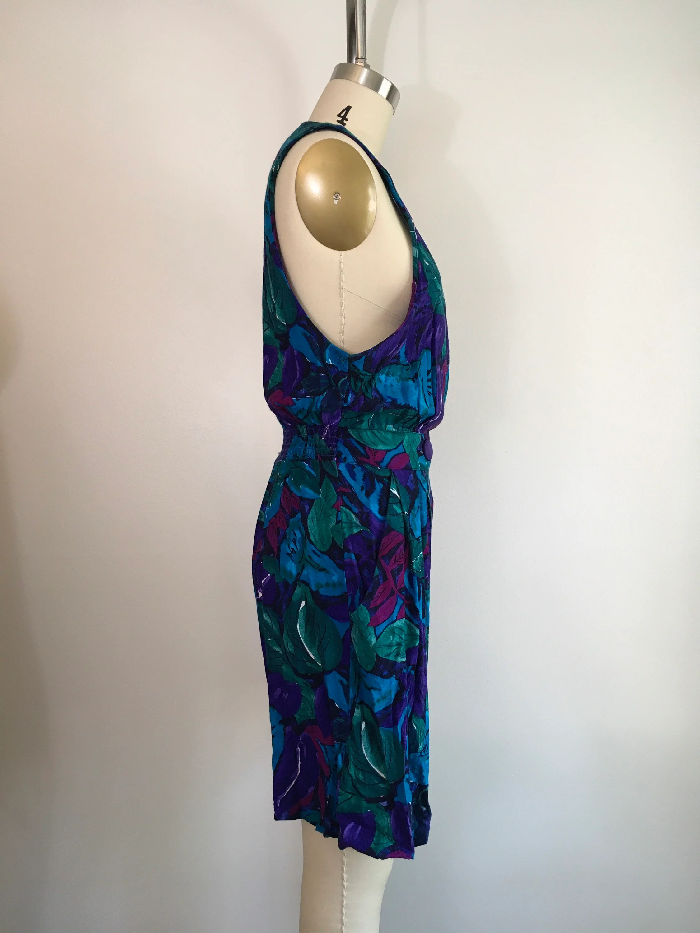90's Blue Purple Floral Grunge Romper - Image 3