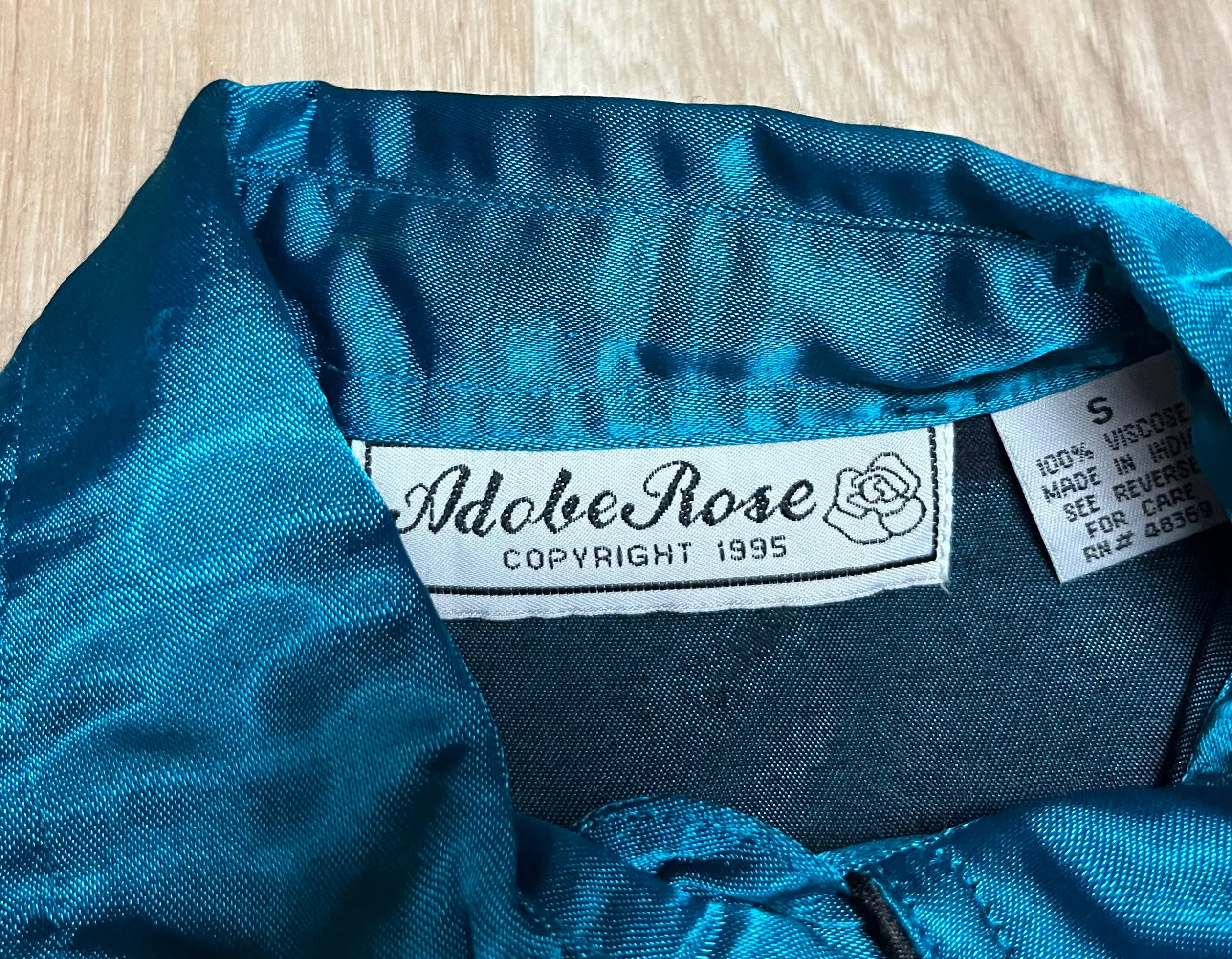 90s Blue Satin Western Cowboy Embroidered Top By Adobe Rose - Image 4