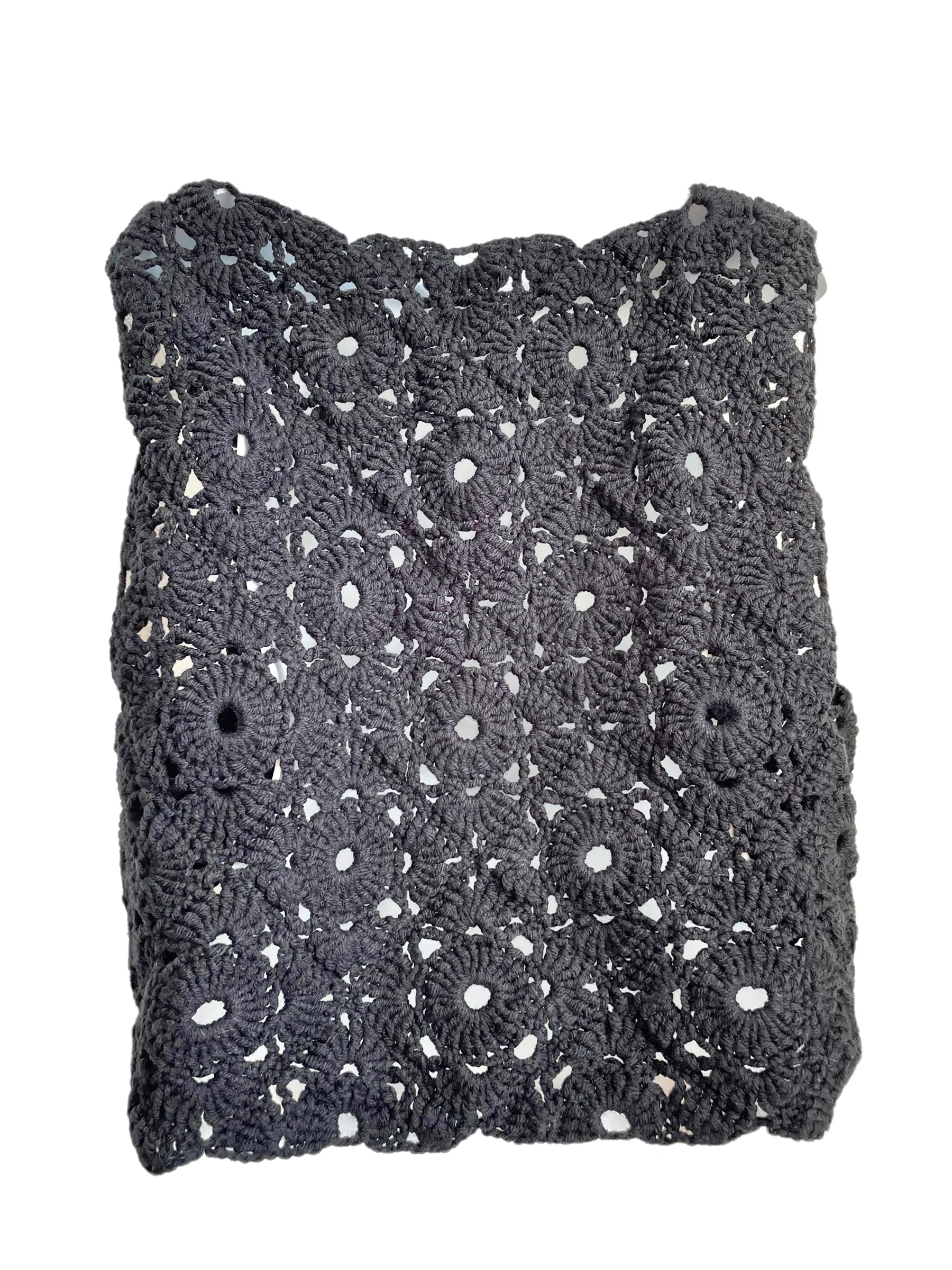 90s Boho Crochet Sleeveless Sweater Vest Handcrafted - Image 8