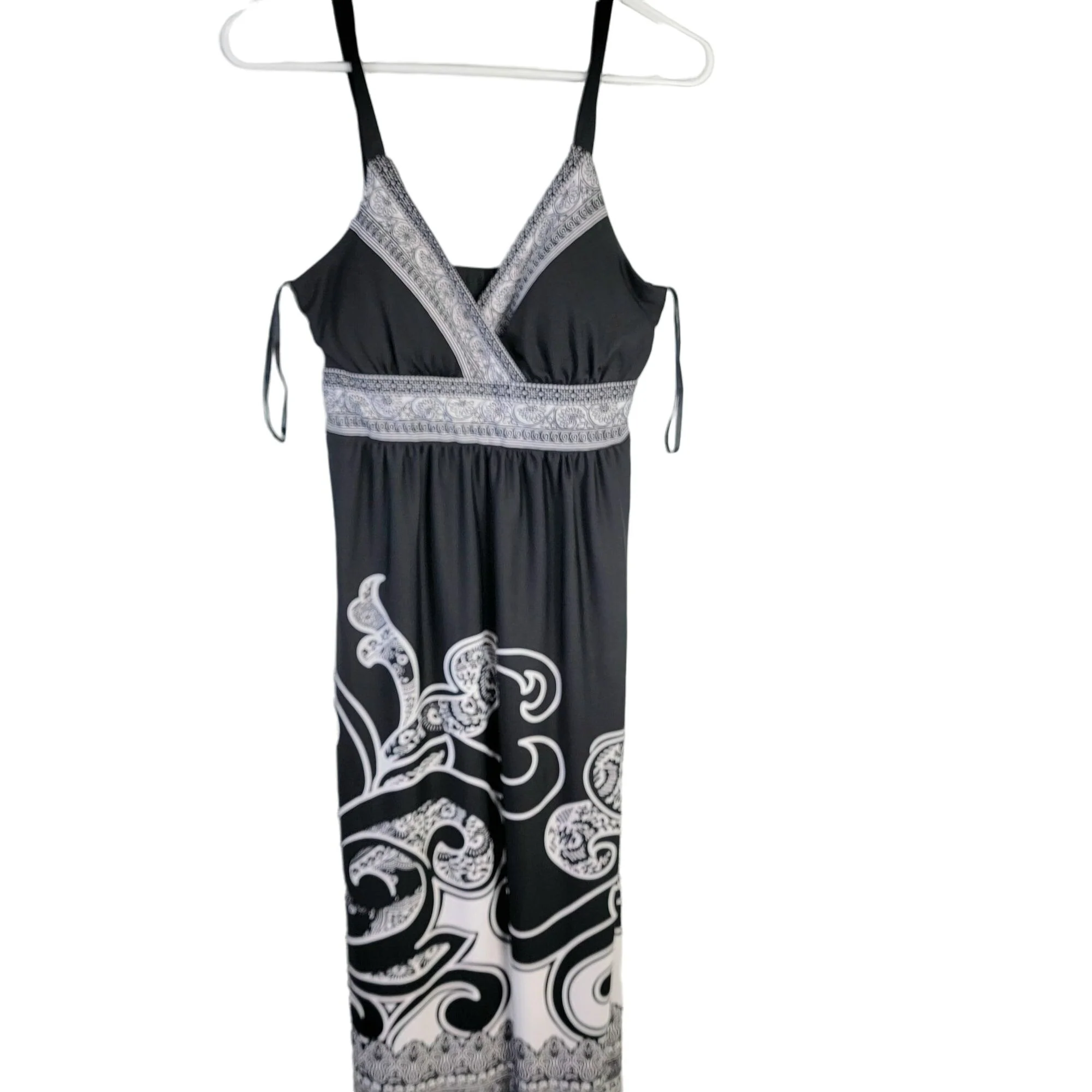 90s Empire Waist Sheath Maxi Dress Women Small 6 - Image 9
