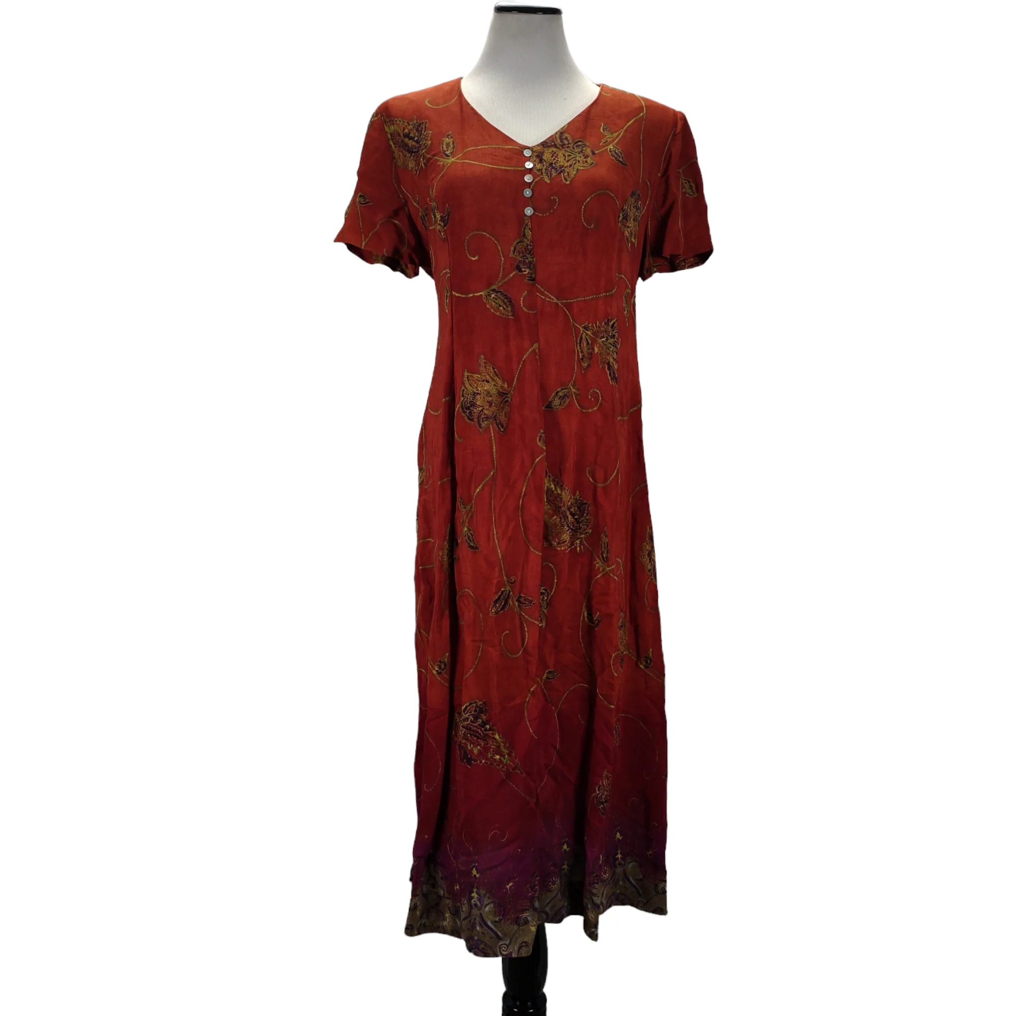 90s Floral Tie Back Fit And Flare Midi Dress by Positive Attitude - Image 8