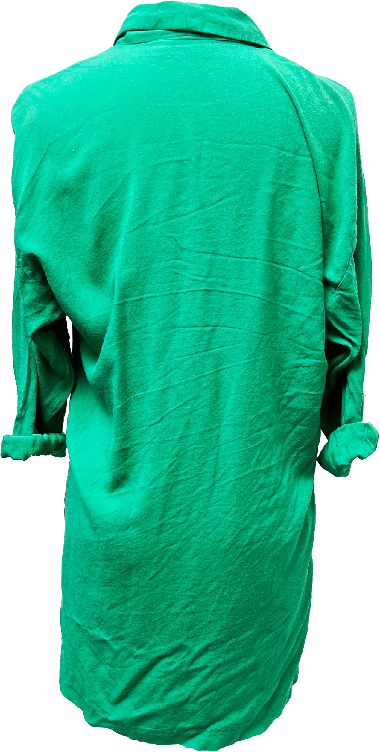 90s Bold Green Long Line Low Cut Shirt Blazer By Norton & Company - Image 2