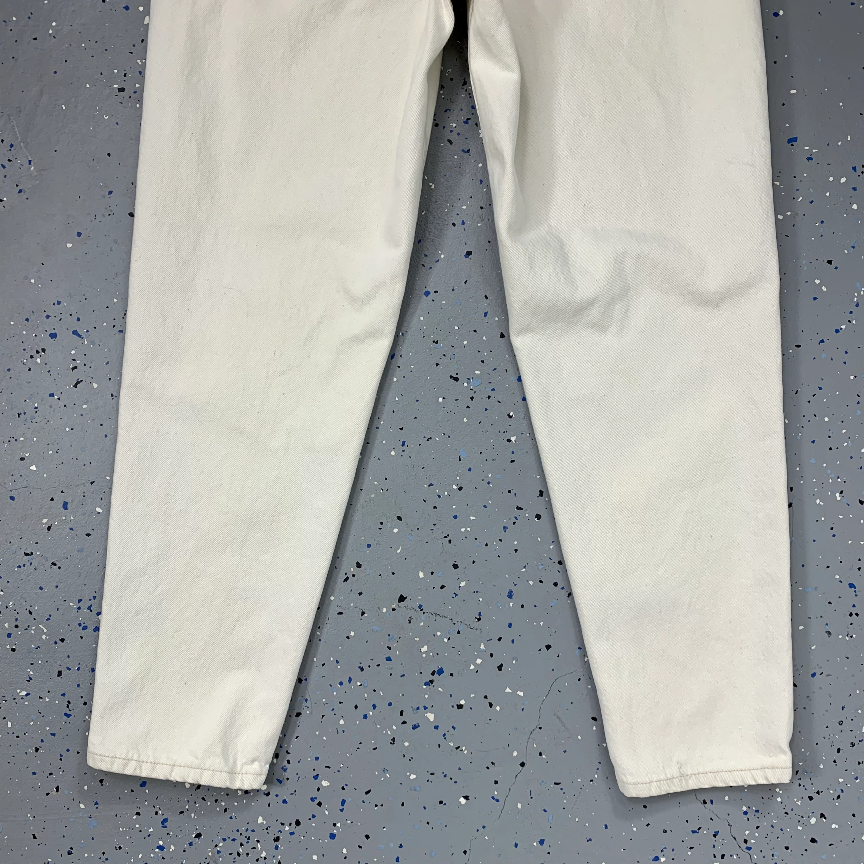 90s Bone White Denim High Waist Tapered Western Jeans By Lee - Image 8