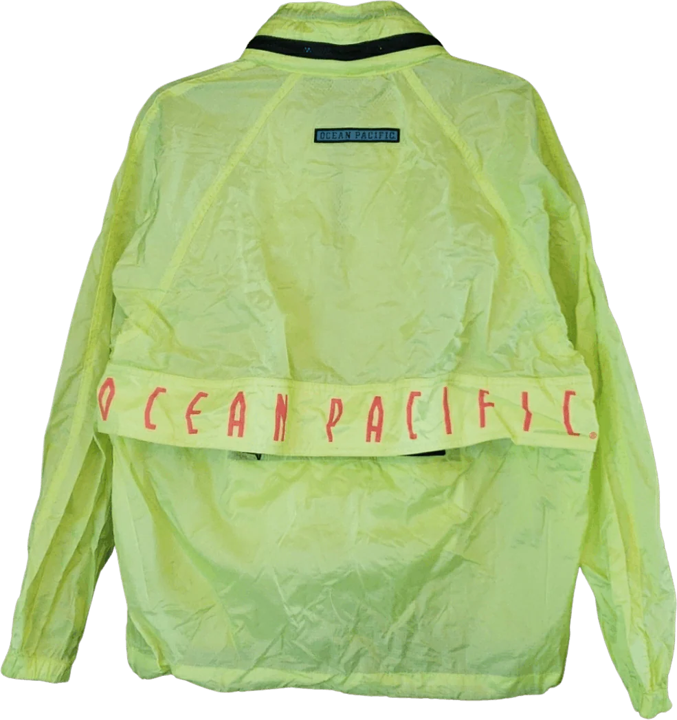 90's Bright Yellow Packable Nylon Windbreaker by OP Ocean Pacific - Image 2