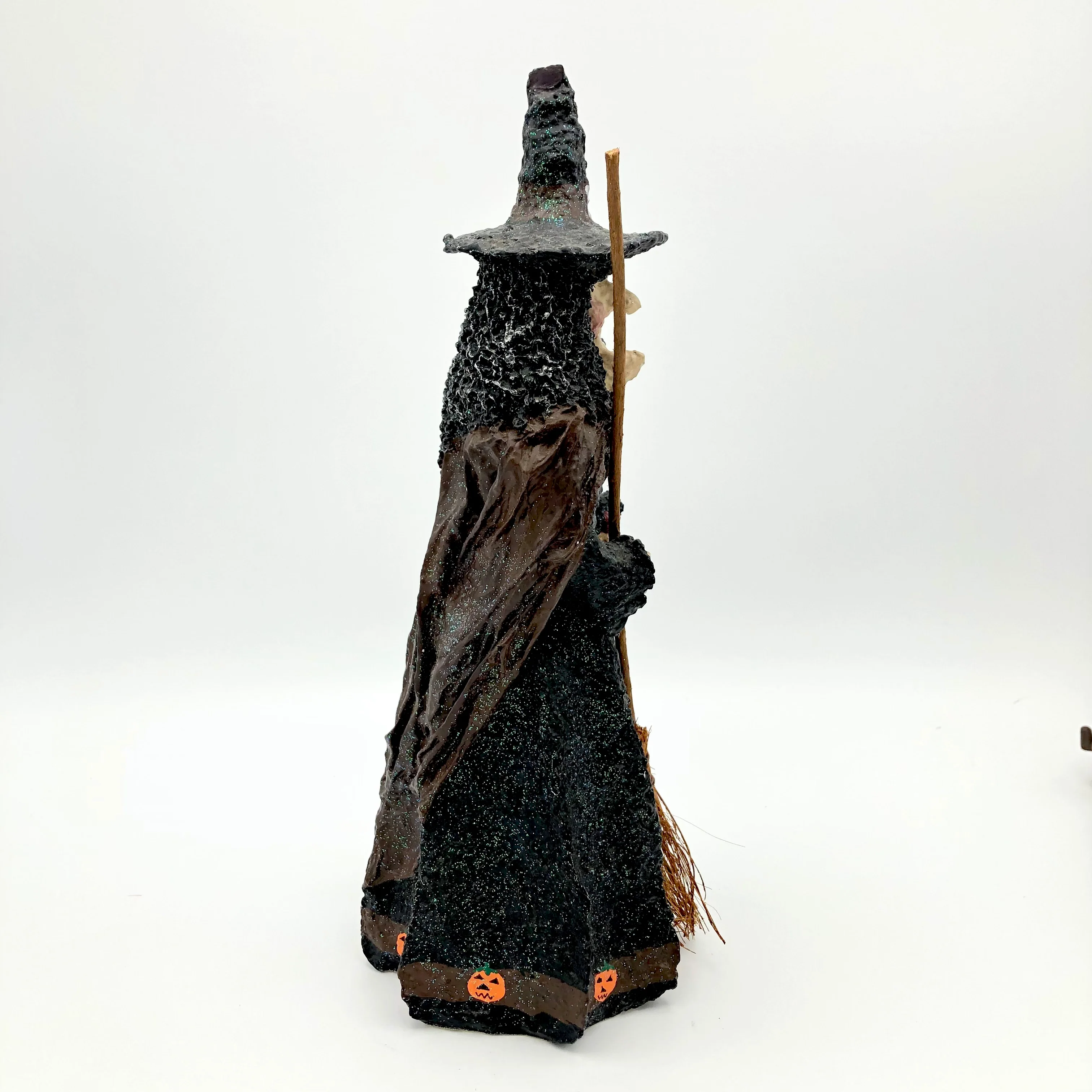 90s Broomsnickle Witch With Broom Halloween Figurine By Enesco - Image 5