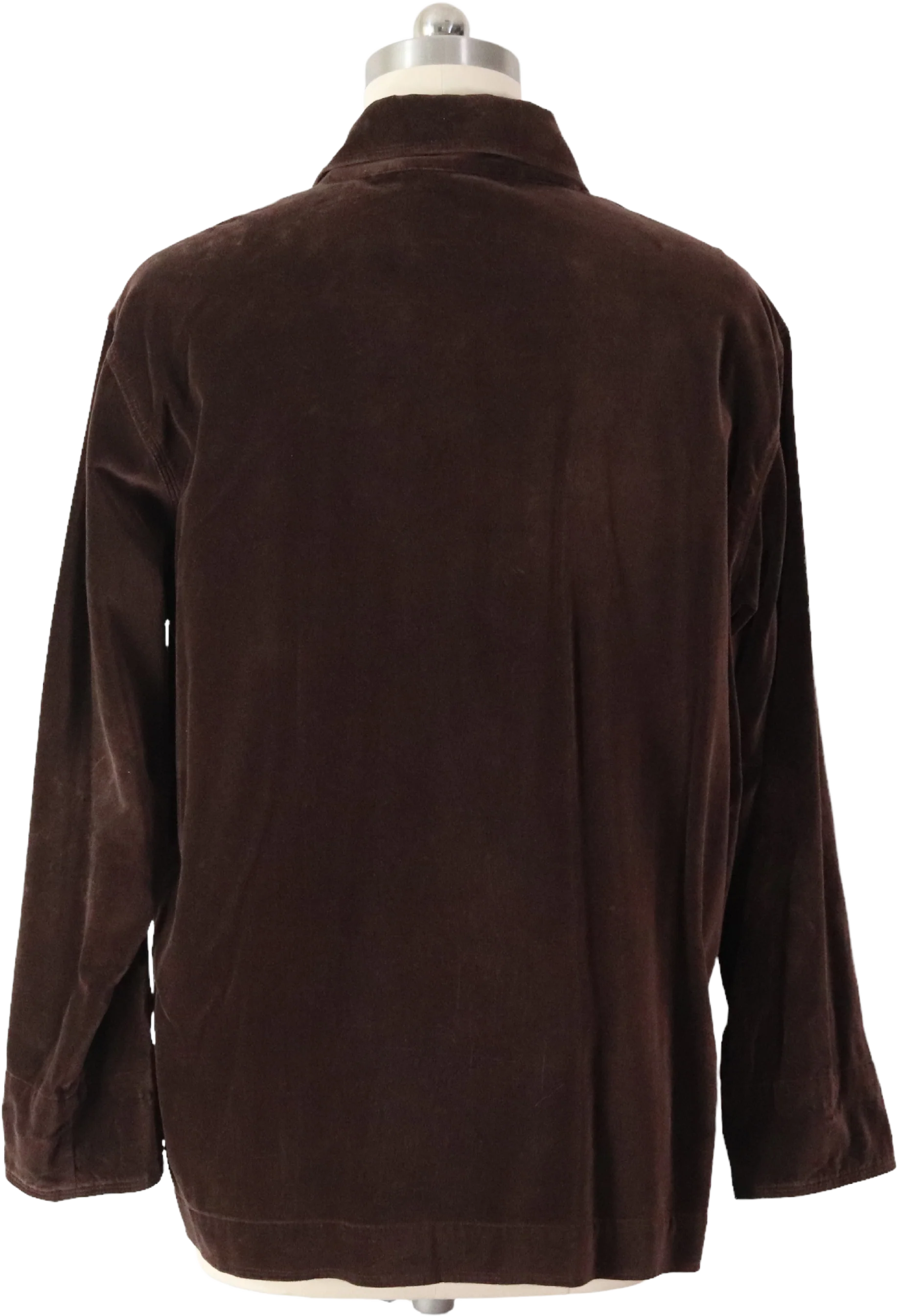 90s Brown 100% Cotton Velvet Boxy Unstructured Jacket By J.jill - Image 2