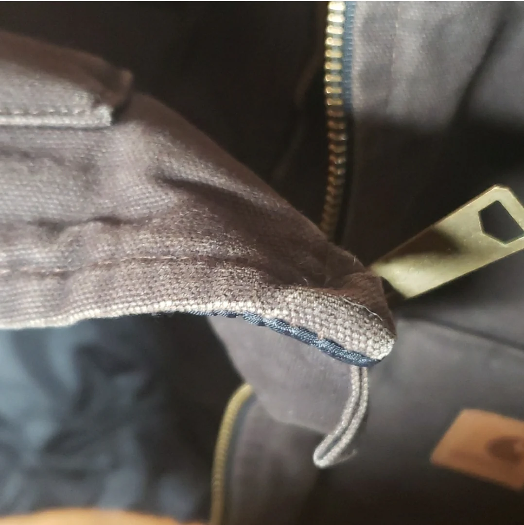 90s Brown Distressed Canvas Work Vest By Carhartt - Image 13
