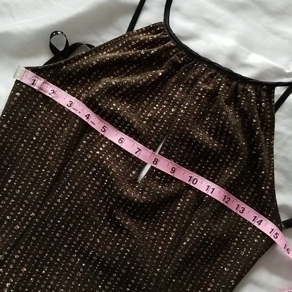 90s Brown Red Gold Glitter Gown By Niki by Niki Livas - Image 7