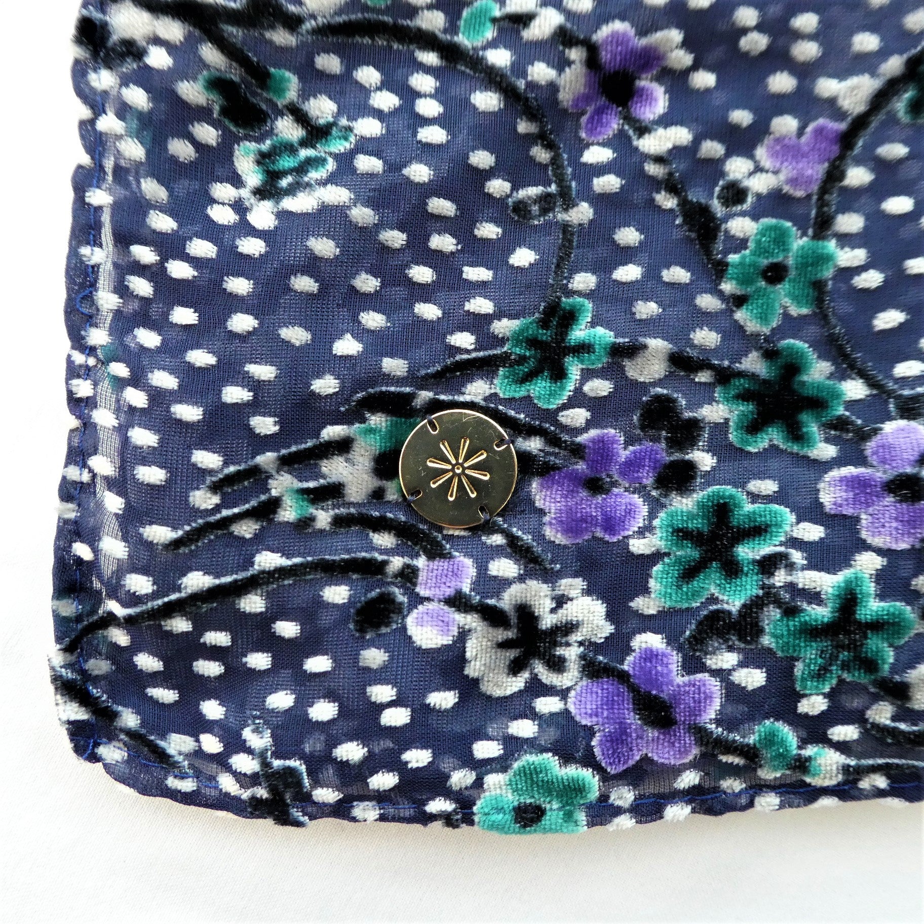 90s Burnout Velvet Floral Shawl Scarf Cover Up 79 X 24 - Image 6