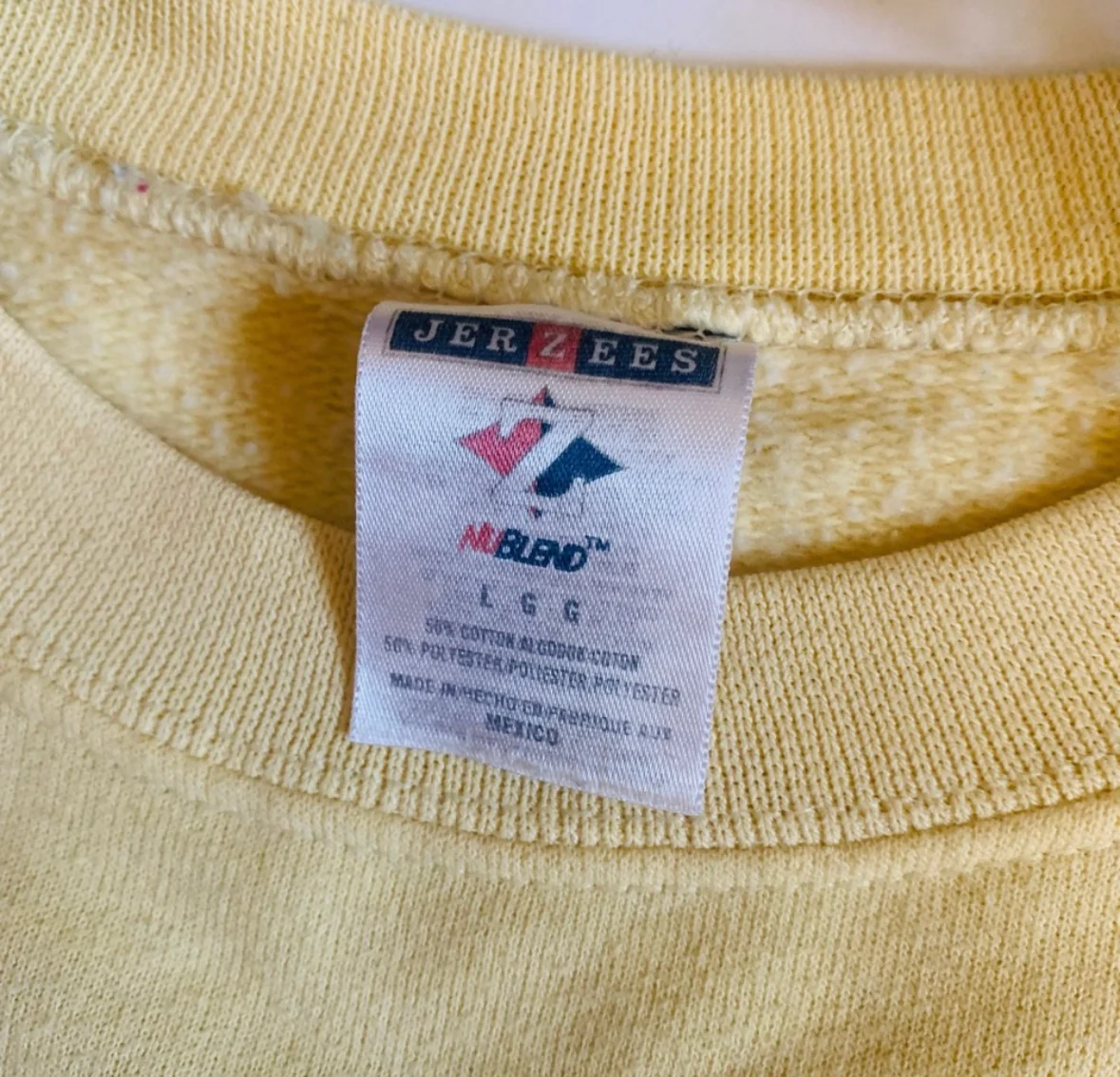 90s Butter Yellow Autumn Thanksgiving Sweatshirt By Jerzees - Image 4