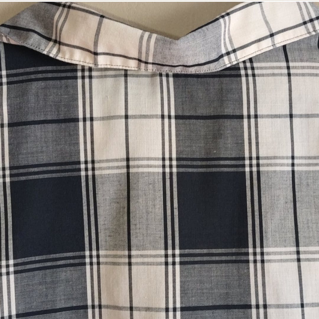 90's Charcoal Gray and Cream Plaid Shirt by Shirt Accent Usa - Image 5