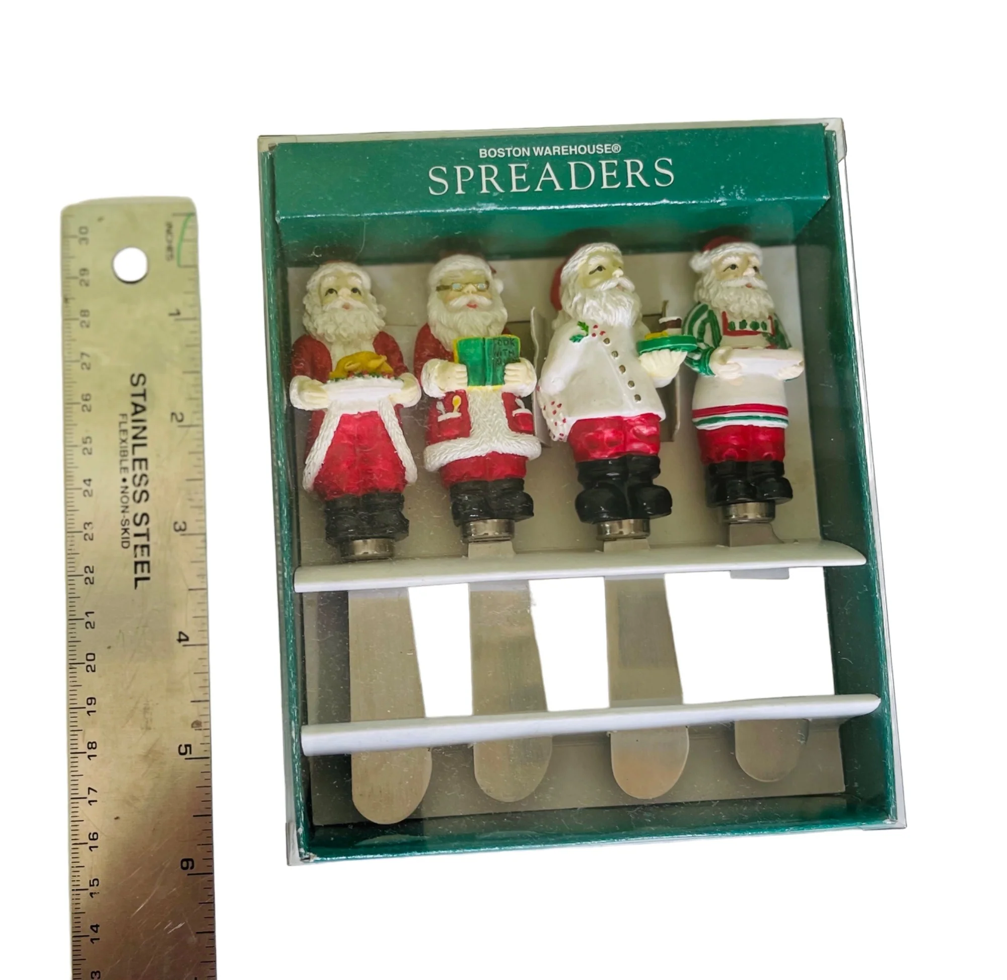 90s Cheese Spreader Appetizer Charcuterie Santa 1996 By Boston Warehouse - Image 5