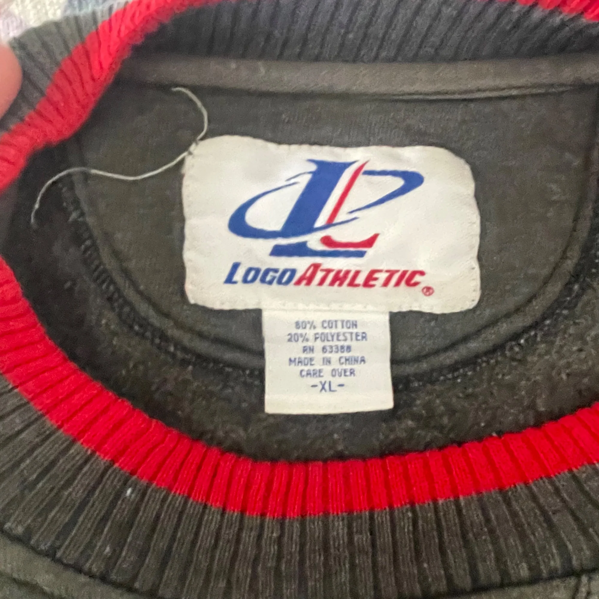 90s Chicago Bulls 4 Time Champions Distressed Sweater By Logo Athletic - Image 3