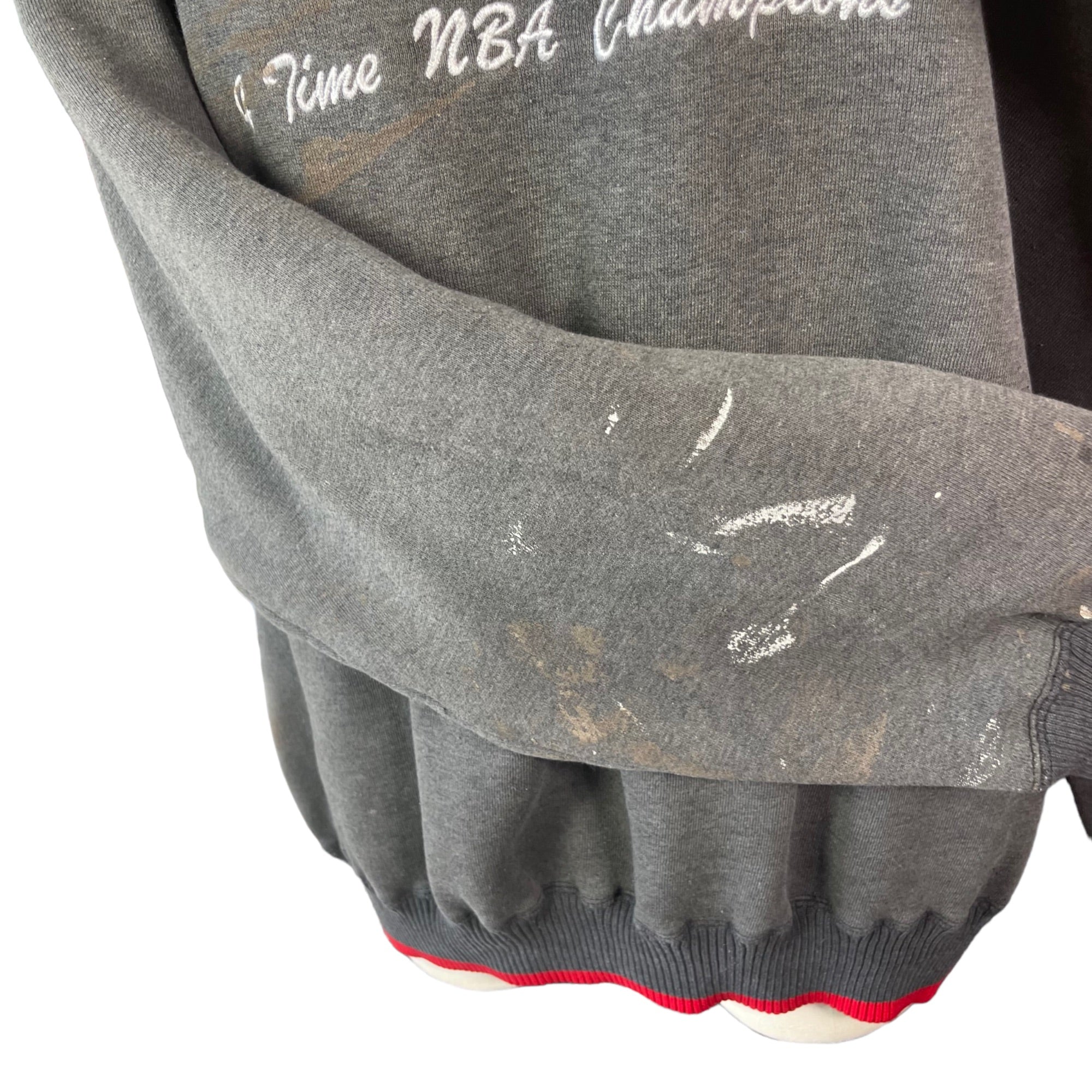 90s Chicago Bulls 4 Time Champions Distressed Sweater By Logo Athletic - Image 5