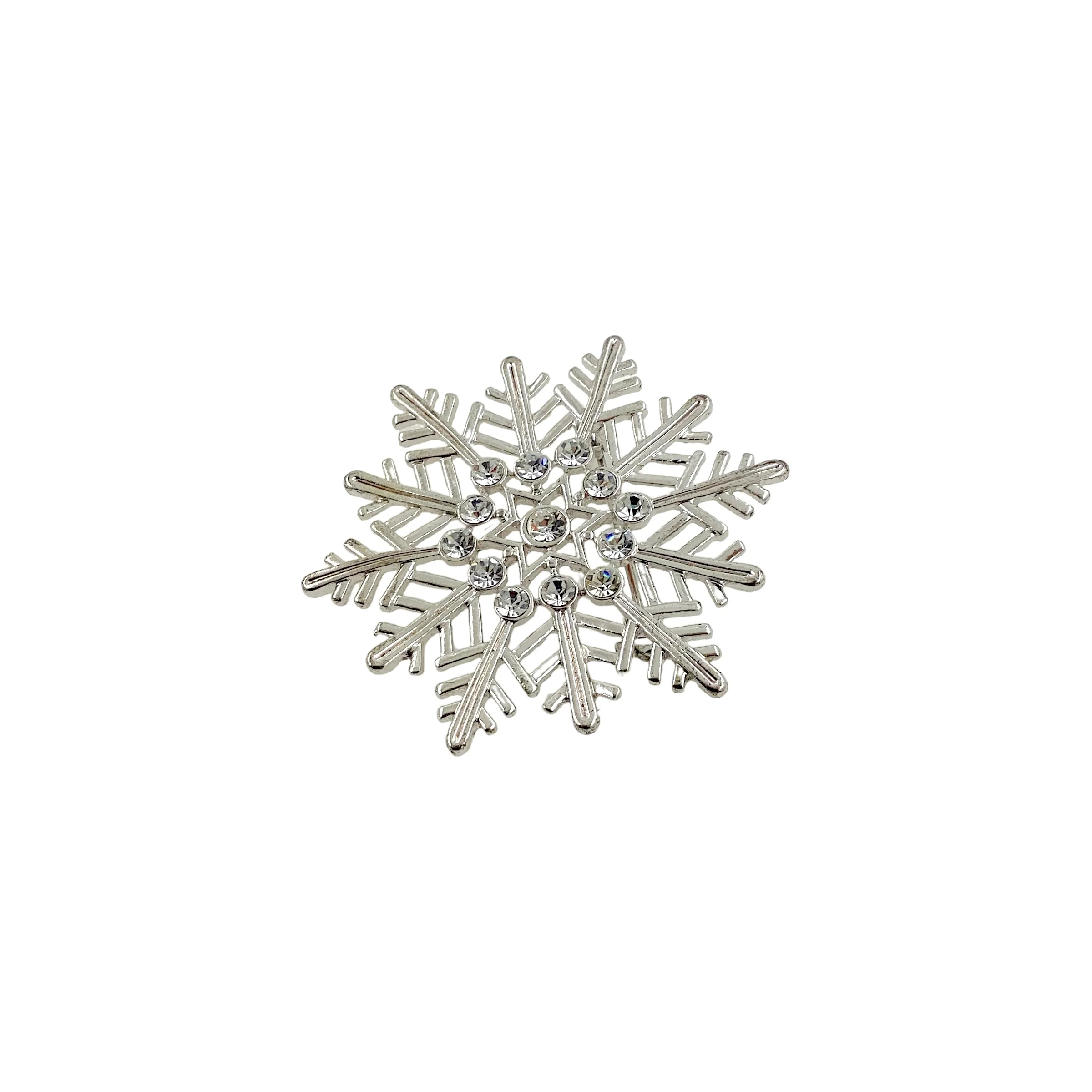 90s Christmas Holiday Classic Snowflake Brooch Pin - Image 5